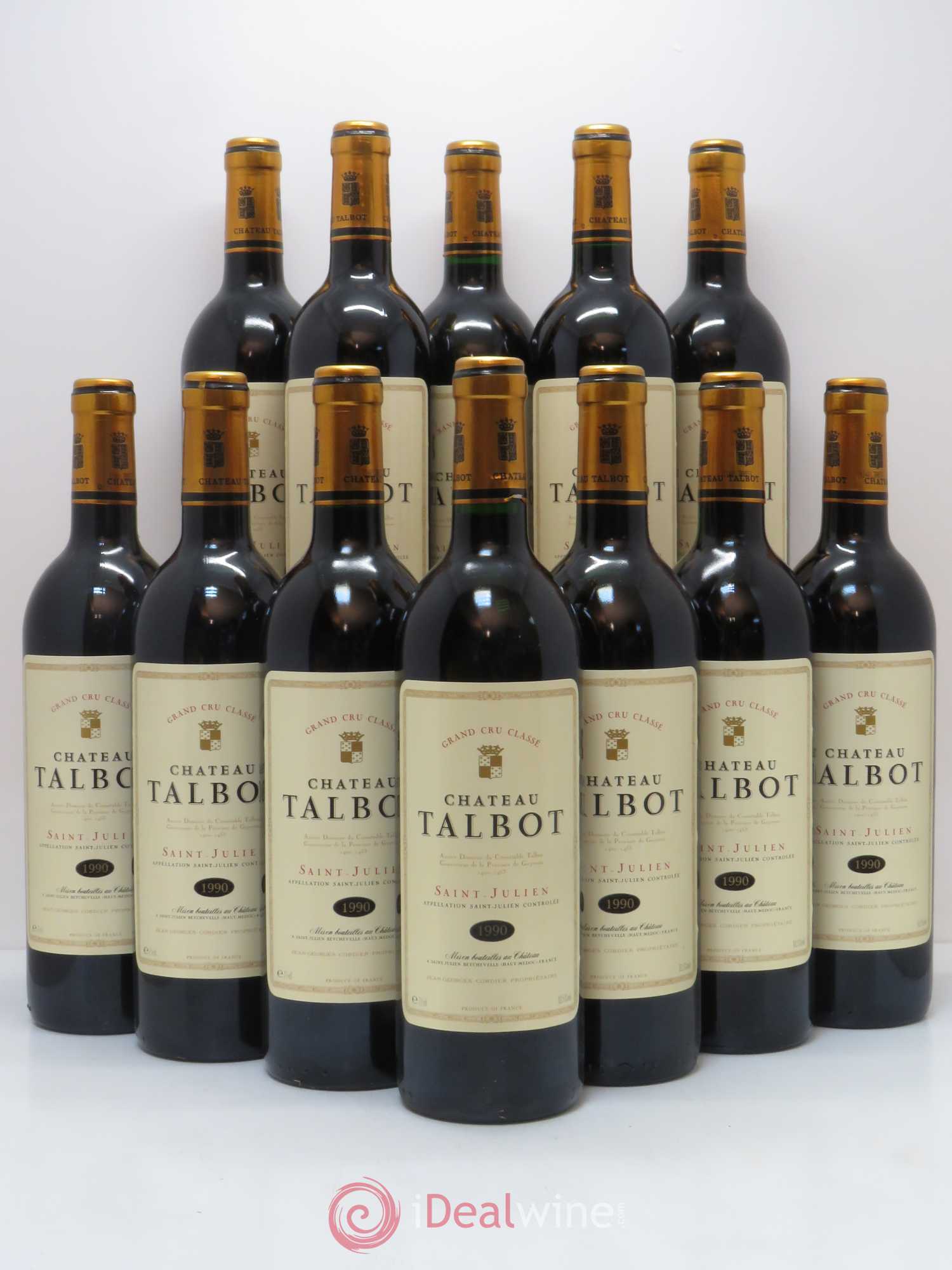 Château Talbot 4ème Grand Cru Classé 1990 - Lot de 12 bouteilles - 0