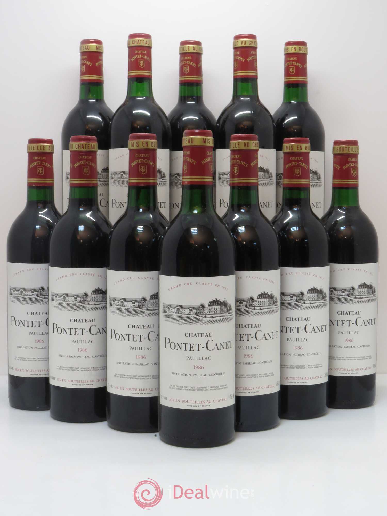 Château Pontet Canet 5ème Grand Cru Classé 1986 - Lot de 12 bouteilles - 0