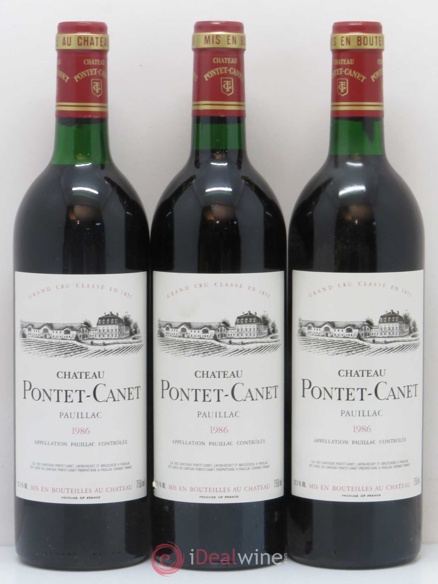 Château Pontet Canet 5ème Grand Cru Classé 1986 - Lot de 12 bouteilles - 3