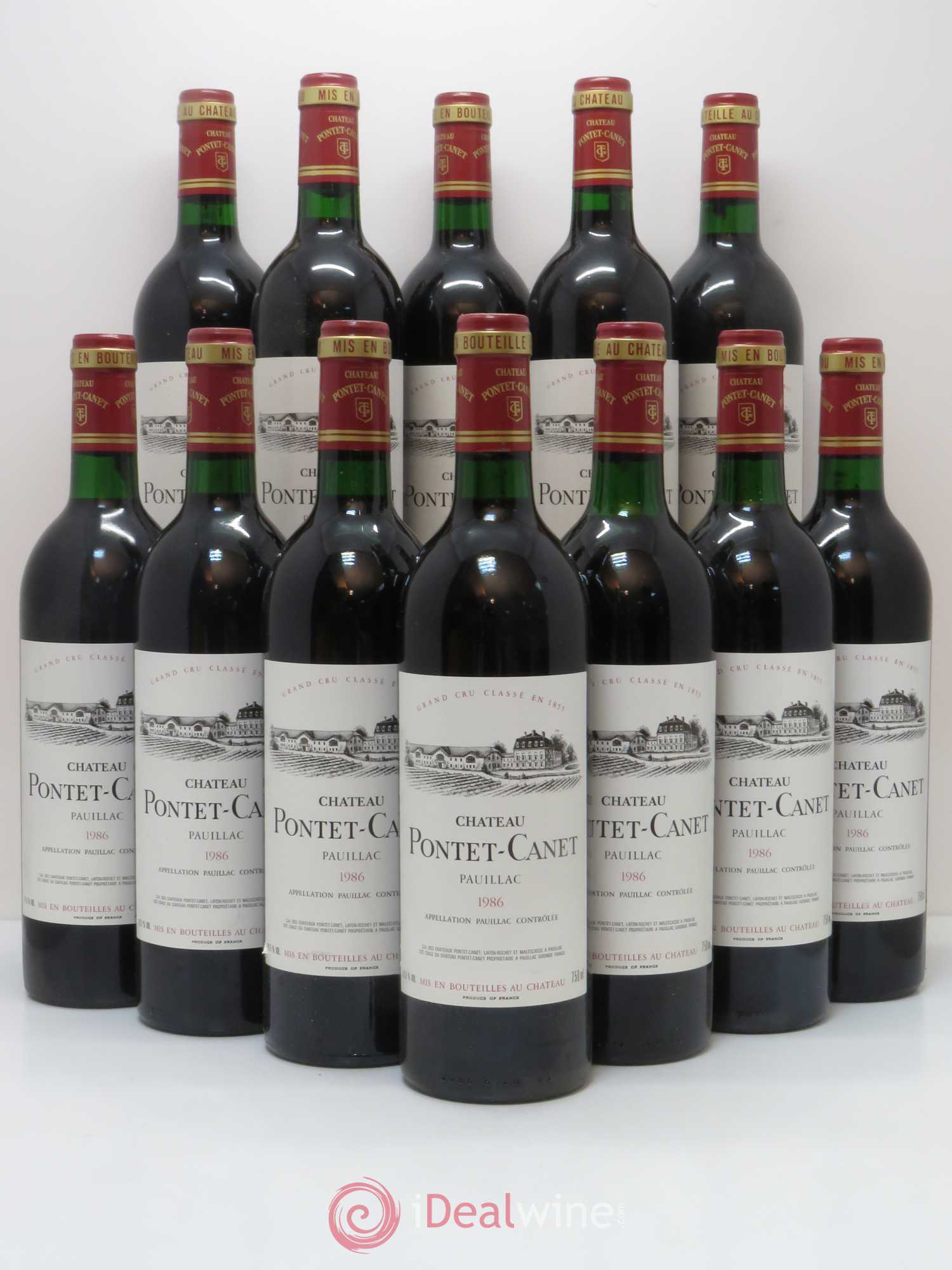 Château Pontet Canet 5ème Grand Cru Classé 1986 - Lot de 12 bouteilles - 0