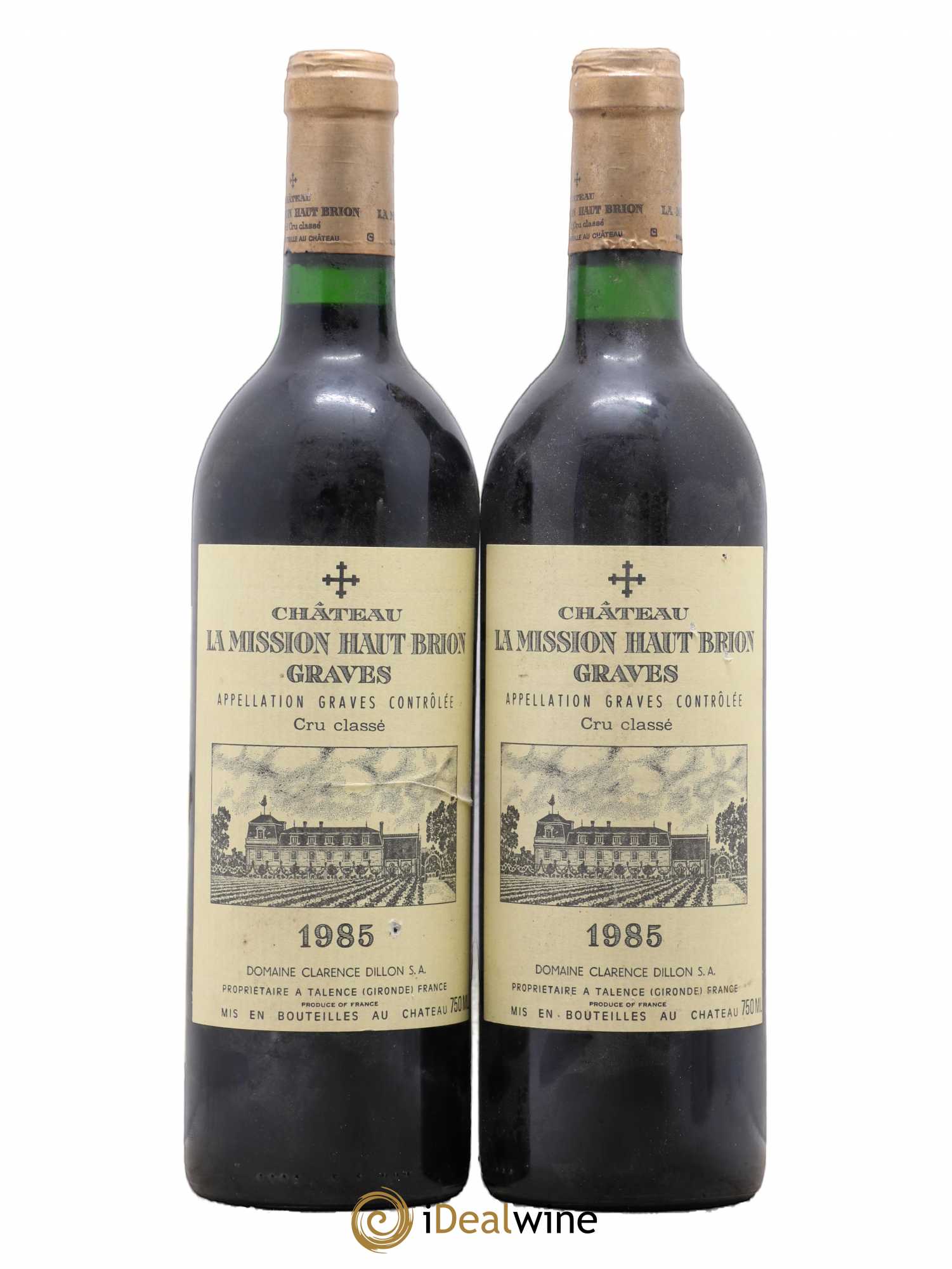 Château la Mission Haut-Brion Cru Classé de Graves 1985 - Lot de 2 bouteilles - 0