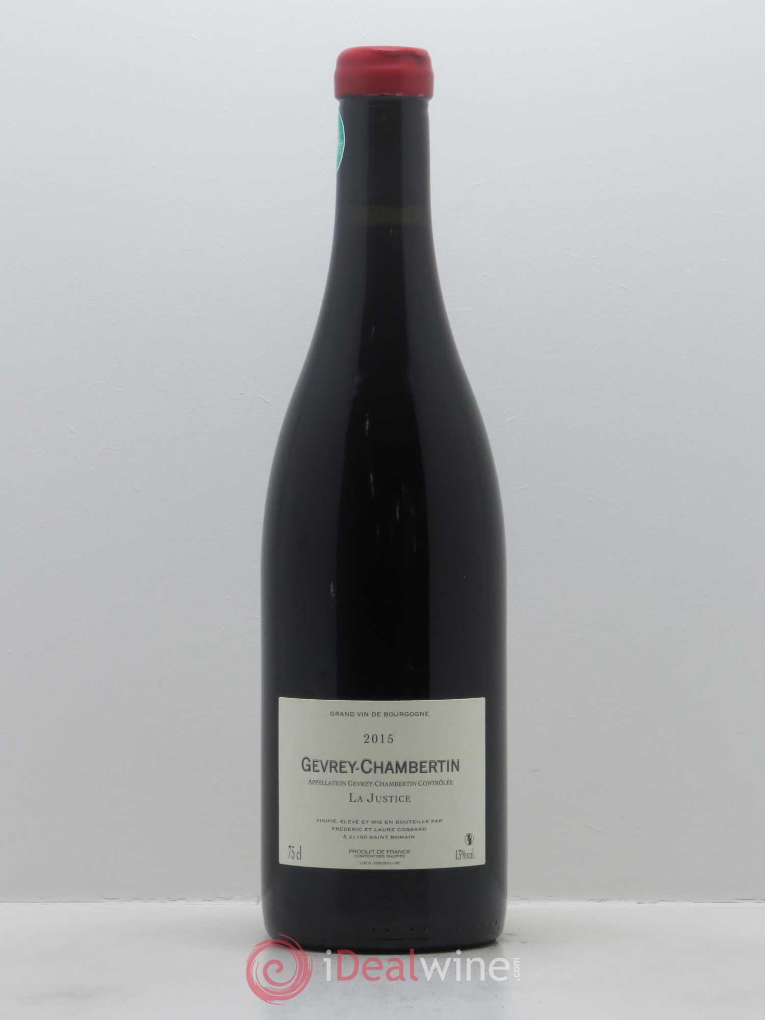 Gevrey-Chambertin La Justice Domaine de Chassorney - Frédéric Cossard 2015 - Lot de 1 bouteille - 1