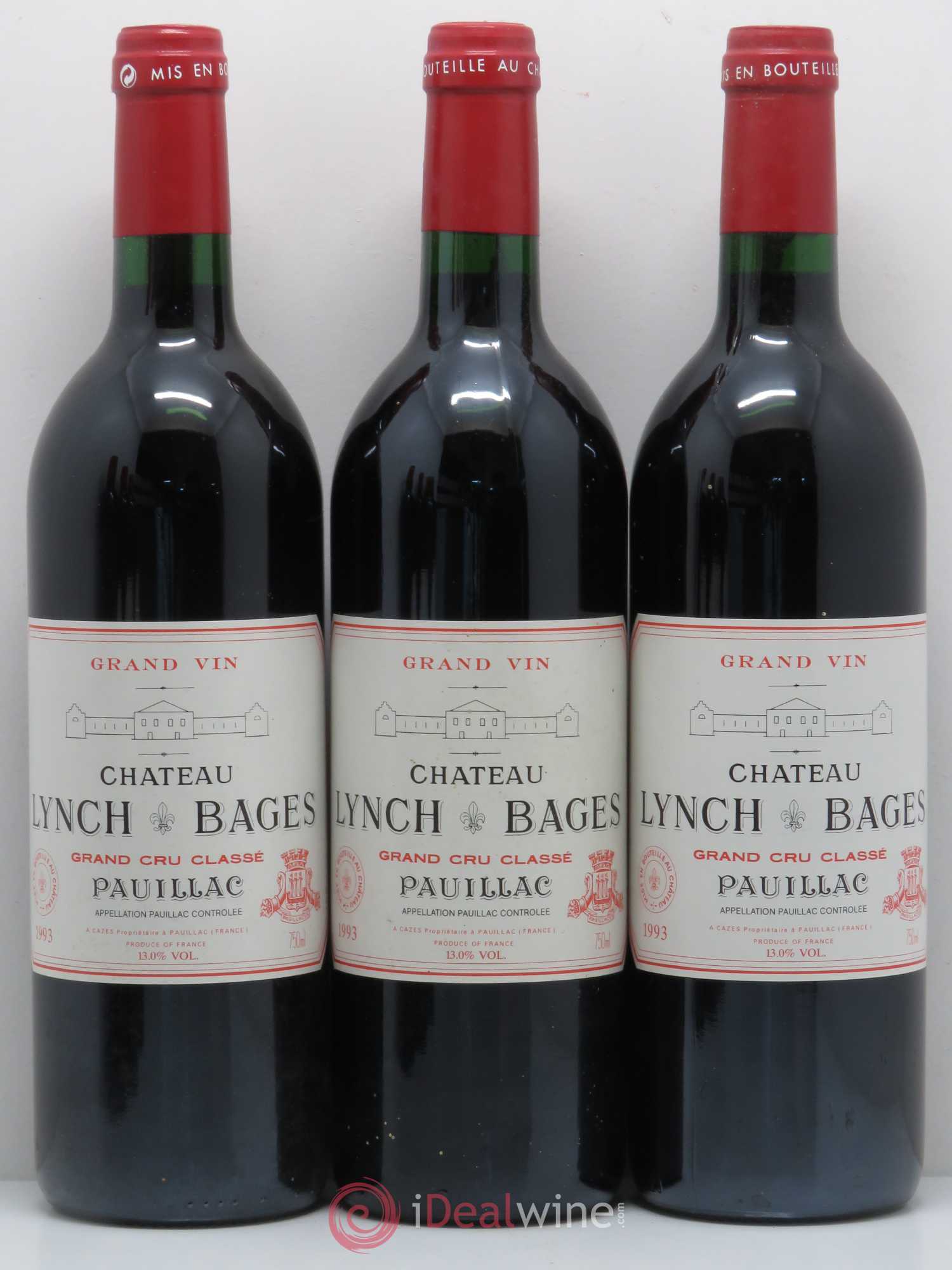 Château Lynch Bages 5ème Grand Cru Classé 1993 - Lot de 12 bouteilles - 1
