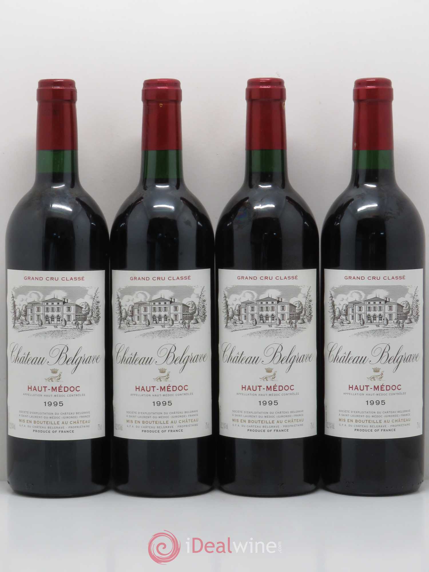 Château Belgrave 5ème Grand Cru Classé 1995 - Lot de 4 bouteilles - 0