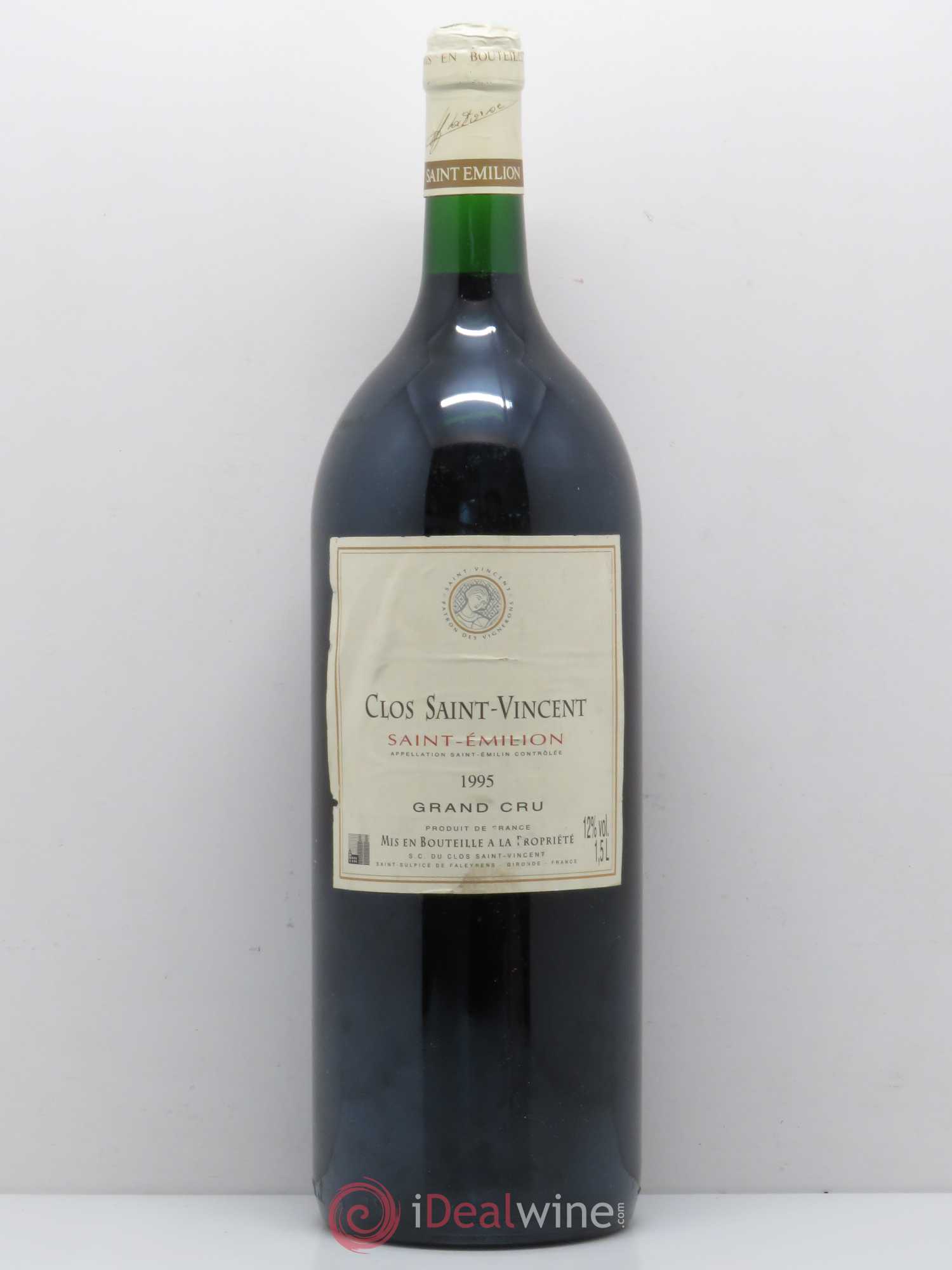 Saint-Émilion Grand Cru Clos Saint Vincent 1995 - Posten von 1 Magnum - 0
