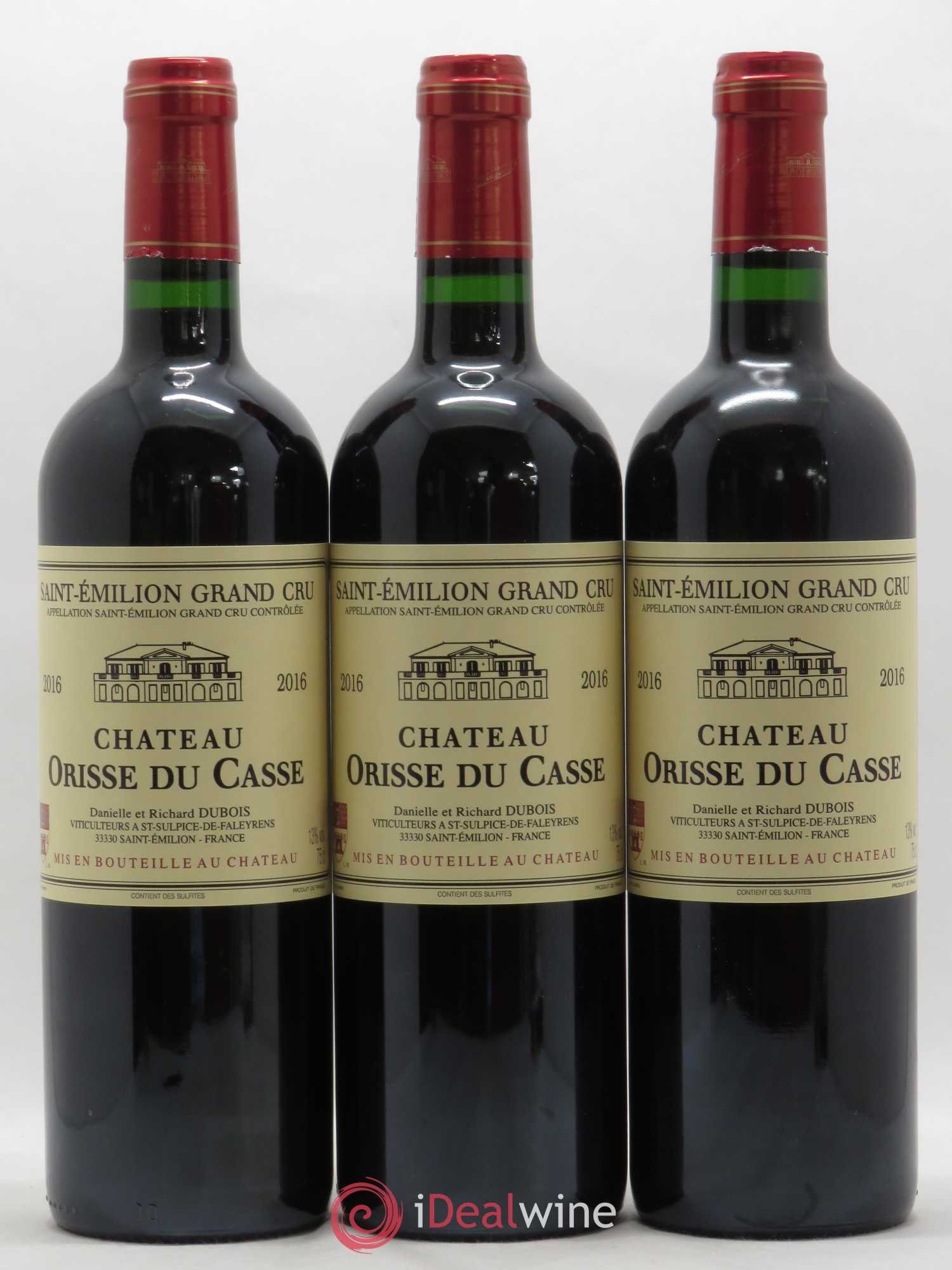 Saint-Émilion Grand Cru Château Orisse Du Casse 2016 - Posten von 3 Flaschen - 0