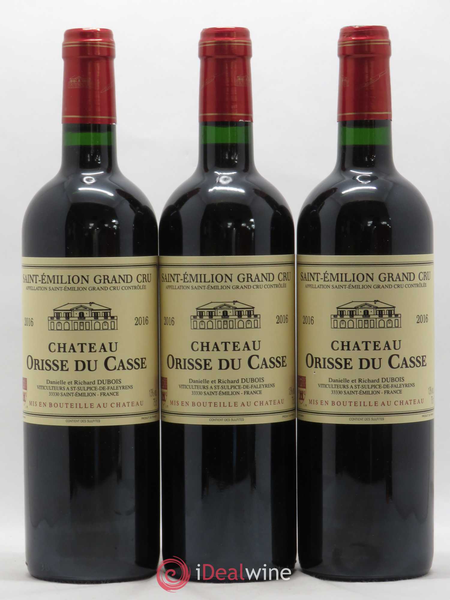 Saint-Émilion Grand Cru Château Orisse Du Casse 2016 - Posten von 3 Flaschen - 0