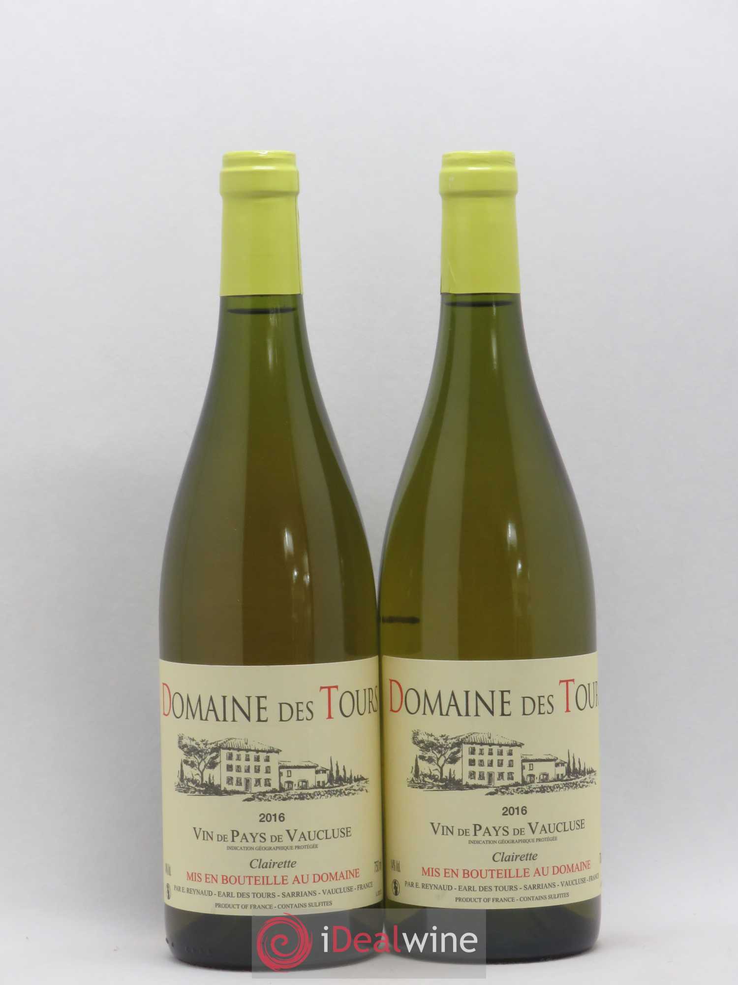 Vaucluse (Vin de Pays de Vaucluse) Domaine des Tours Emmanuel Reynaud Clairette 2016 - Lot de 2 bouteilles - 0