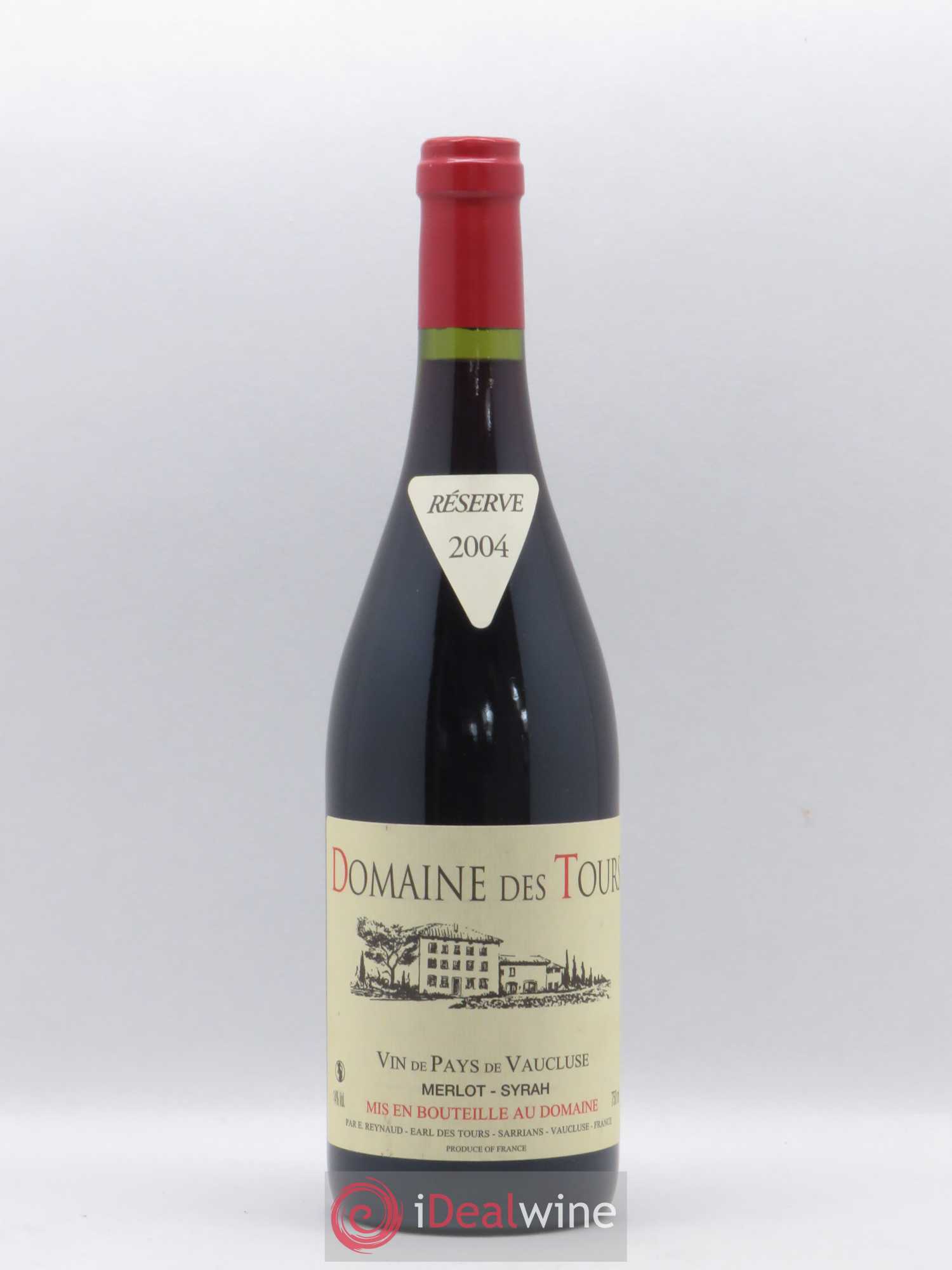 Vaucluse Domaine des Tours Merlot-Syrah Emmanuel Reynaud 2004 - Lot de 1 bouteille - 0
