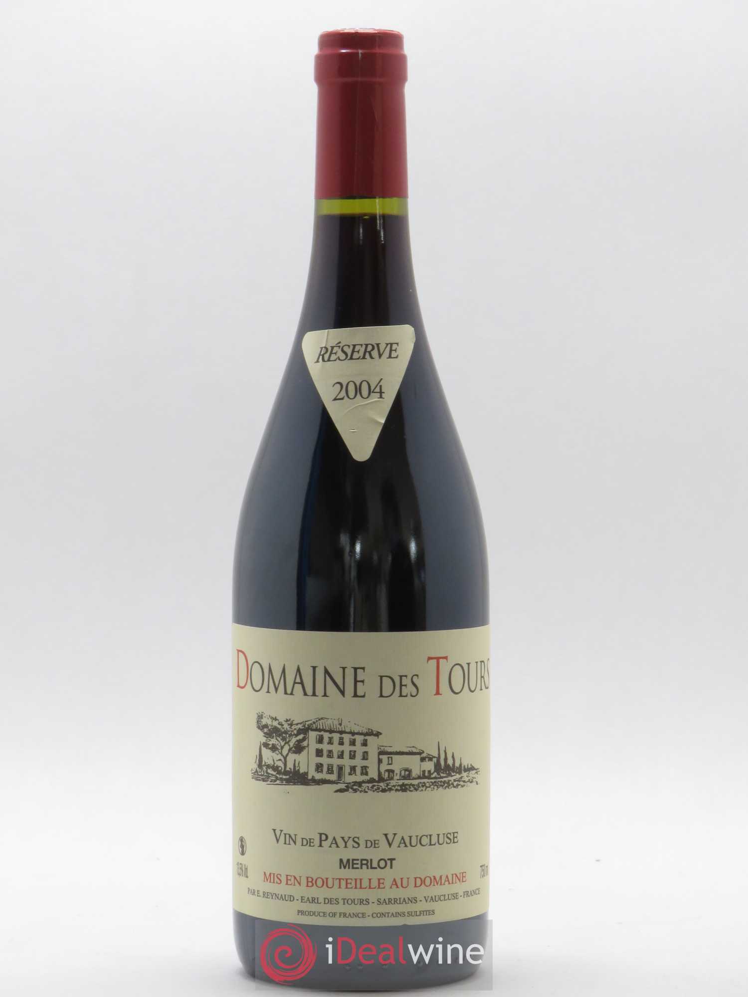 Vaucluse Domaine des Tours Merlot Emmanuel Reynaud 2004 - Lot de 1 bouteille - 0