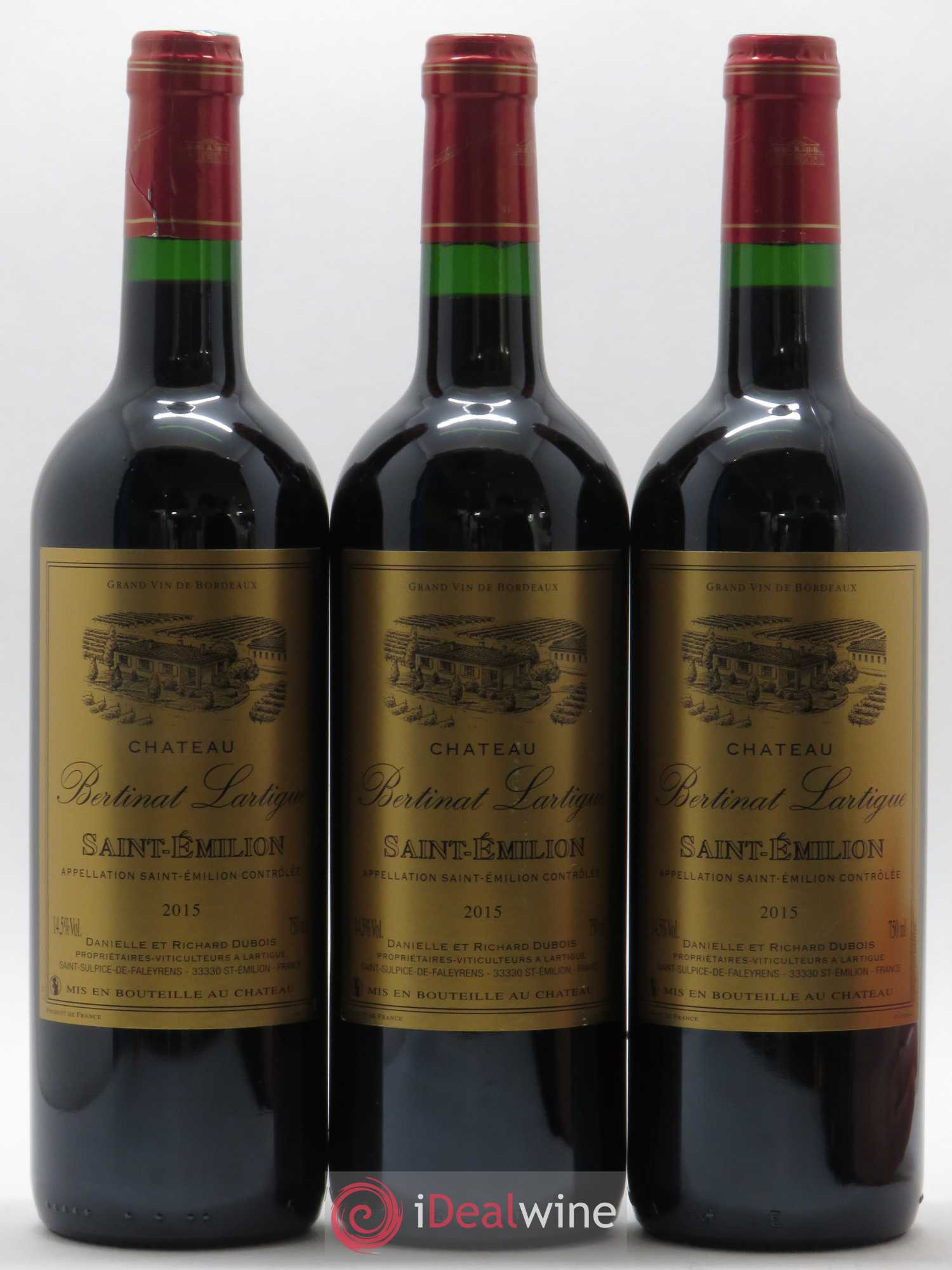 Saint-Émilion Bertinat Lartigues 2015 - Posten von 3 Flaschen - 0