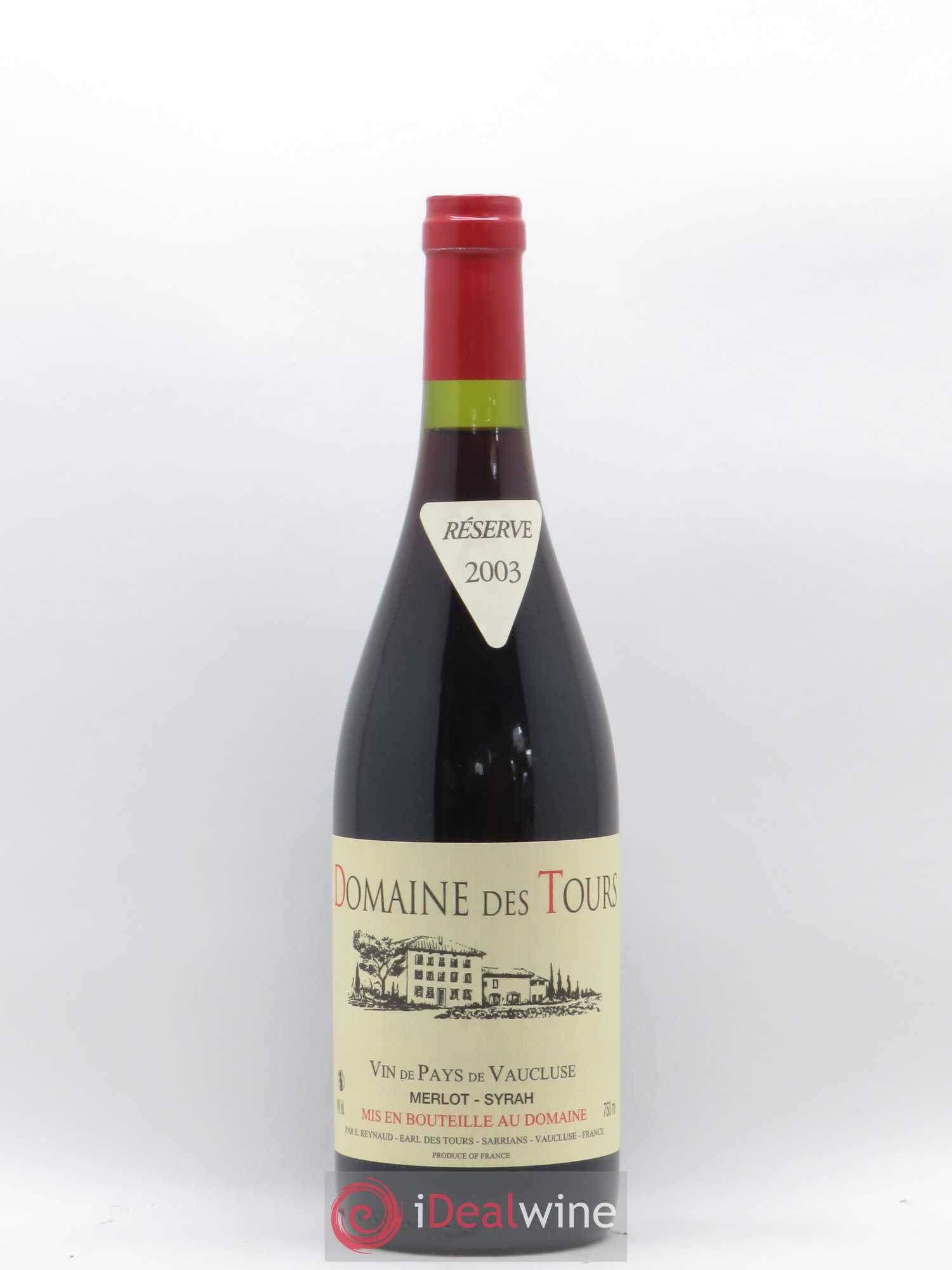 Vaucluse Domaine des Tours Merlot-Syrah Emmanuel Reynaud 2003 - Lot de 1 bouteille - 0