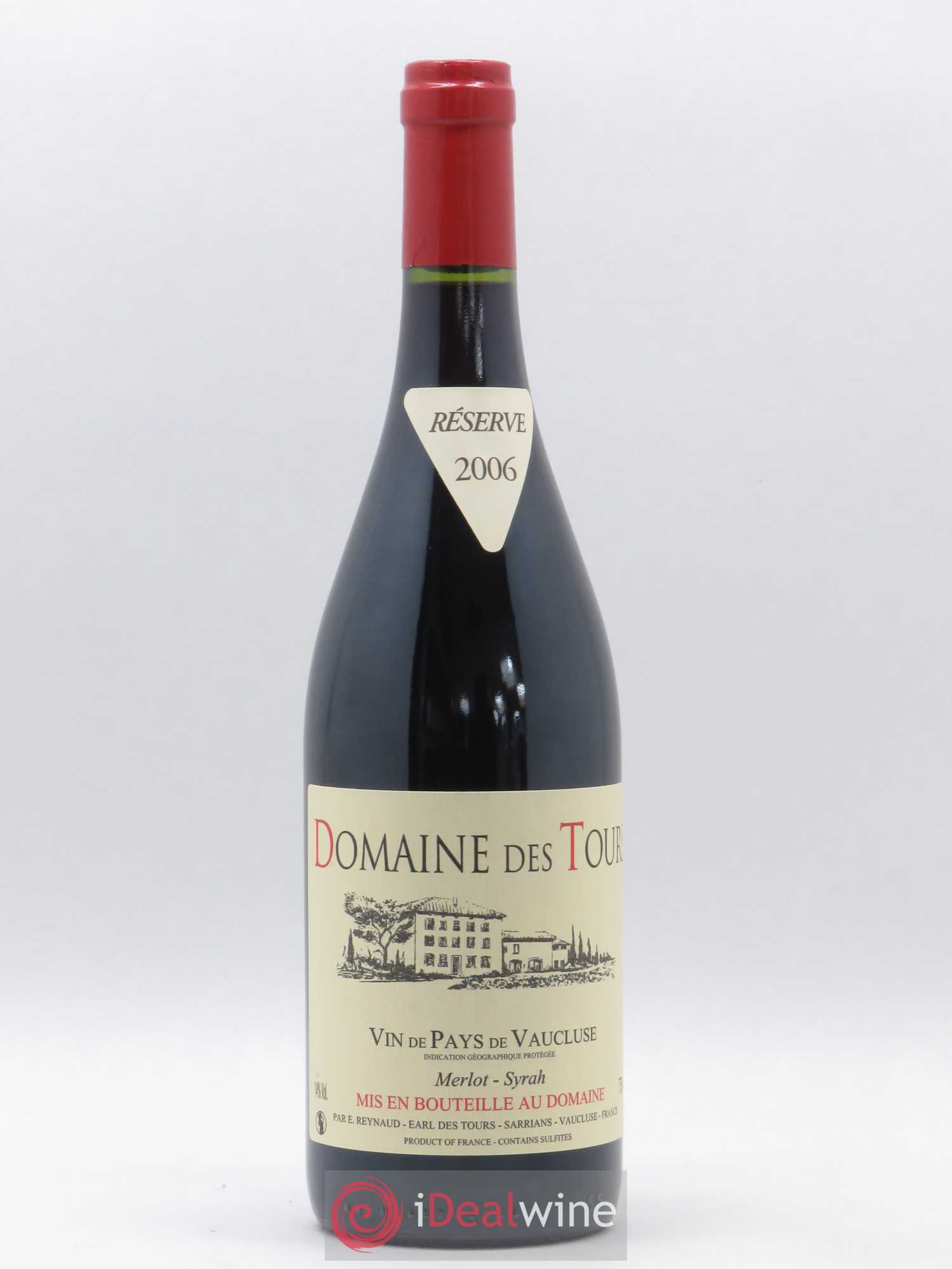 Vaucluse Domaine des Tours Merlot-Syrah Emmanuel Reynaud 2006 - Lot de 1 bouteille - 0