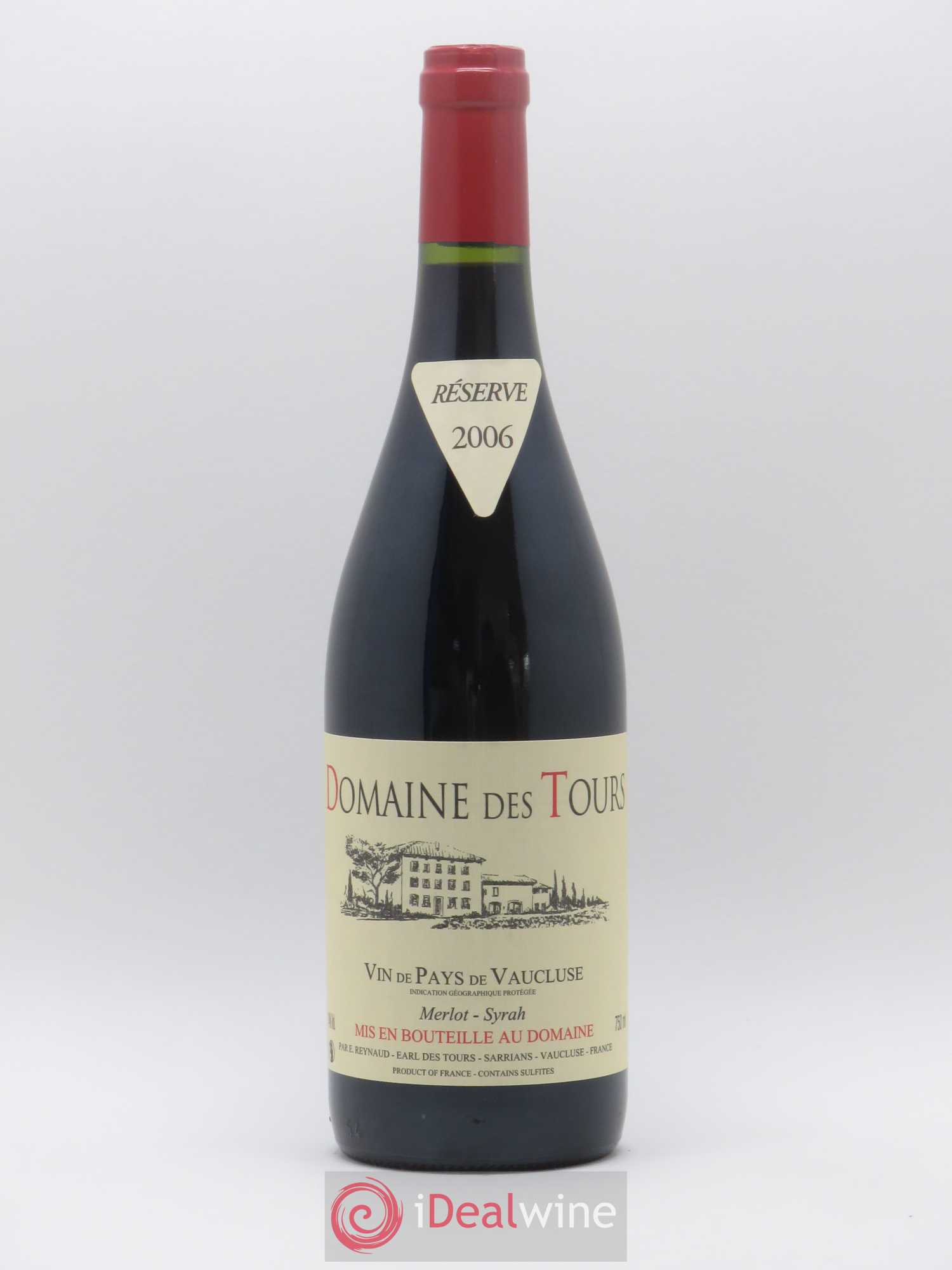 Vaucluse Domaine des Tours Merlot-Syrah Emmanuel Reynaud 2006 - Lot de 1 bouteille - 0