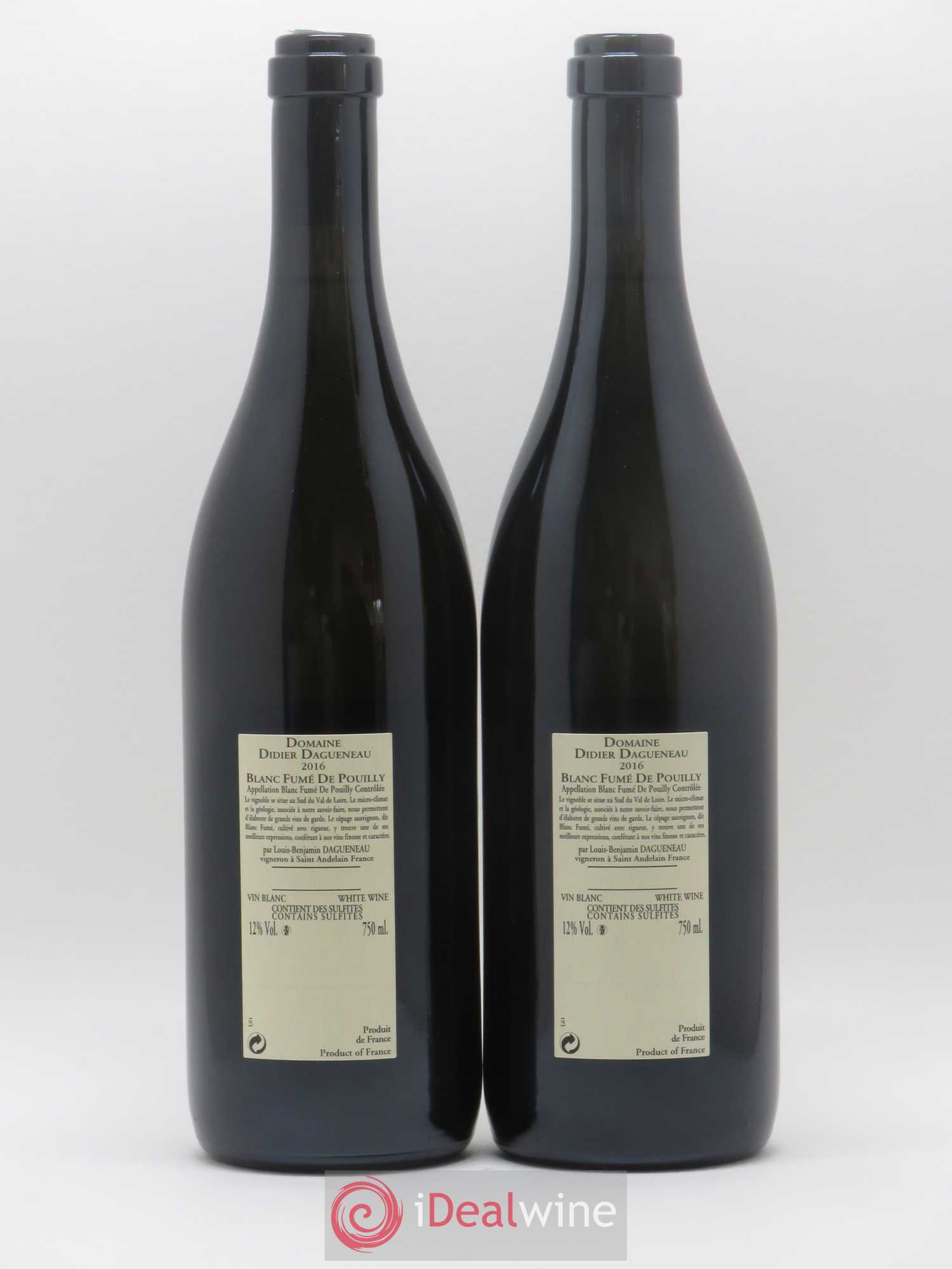 Pouilly-Fumé Blanc Fumé de Pouilly Dagueneau (Domaine Didier - Louis-Benjamin) 2016 - Lot de 2 bouteilles - 1