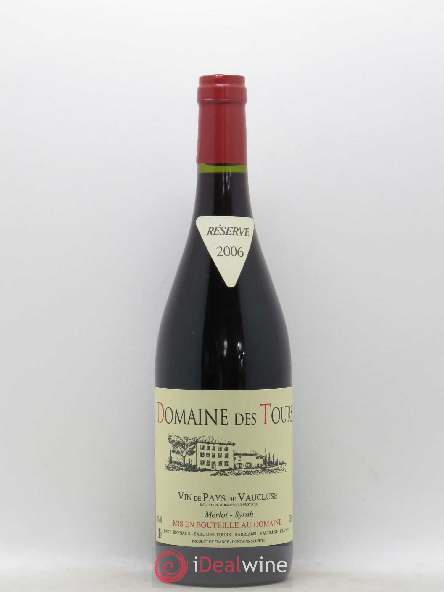 Vaucluse Domaine des Tours Merlot-Syrah Emmanuel Reynaud 2006 - Lot de 1 bouteille - 0