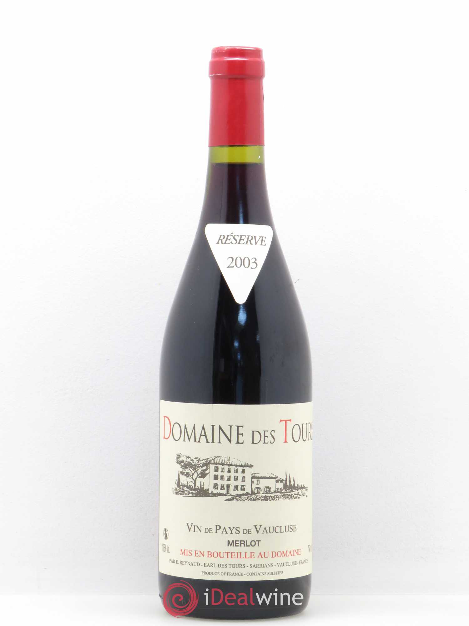 Vaucluse (Vin de Pays de Vaucluse) Domaine des Tours Emmanuel Reynaud Merlot 2003 - Lot de 1 bouteille - 0