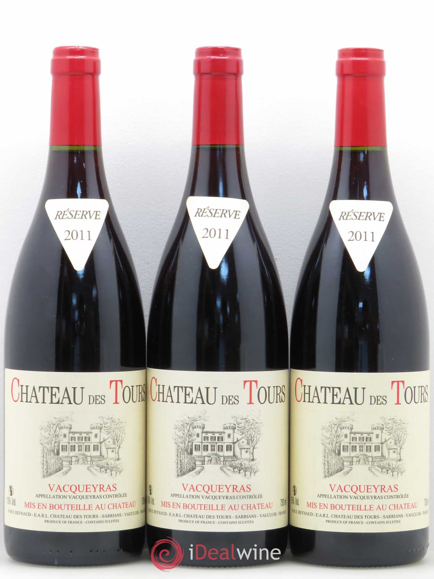 Vacqueyras Château des Tours Emmanuel Reynaud 2011 - Lot de 3 bouteilles - 0