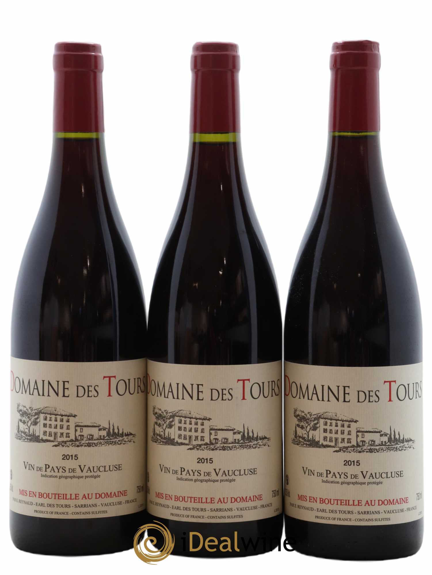 Vaucluse (Vin de Pays de Vaucluse) Domaine des Tours Emmanuel Reynaud 2015 - Lot de 3 bouteilles - 0