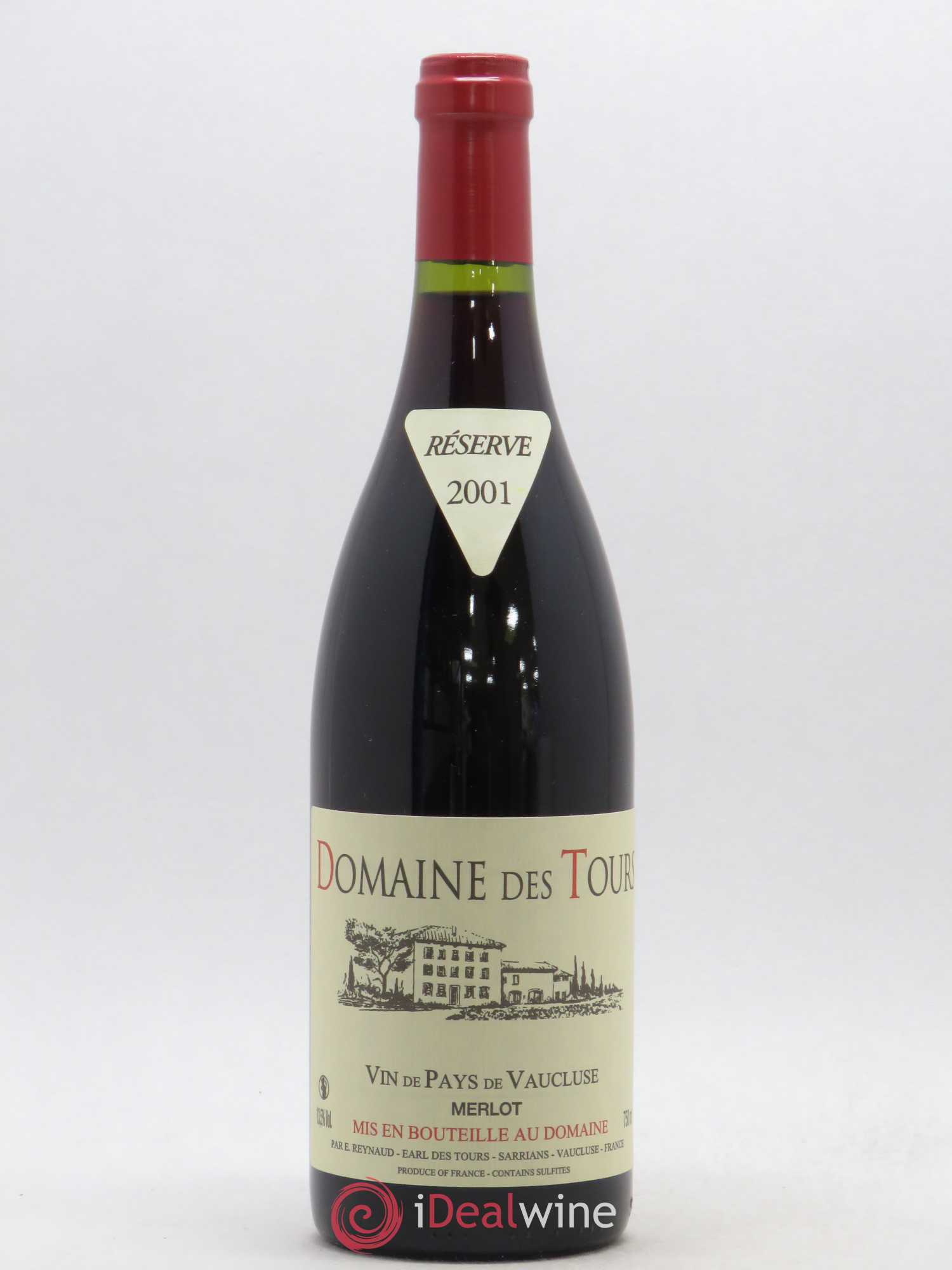 Vaucluse (Vin de Pays de Vaucluse) Domaine des Tours Emmanuel Reynaud Merlot 2001 - Lot de 1 bouteille - 0