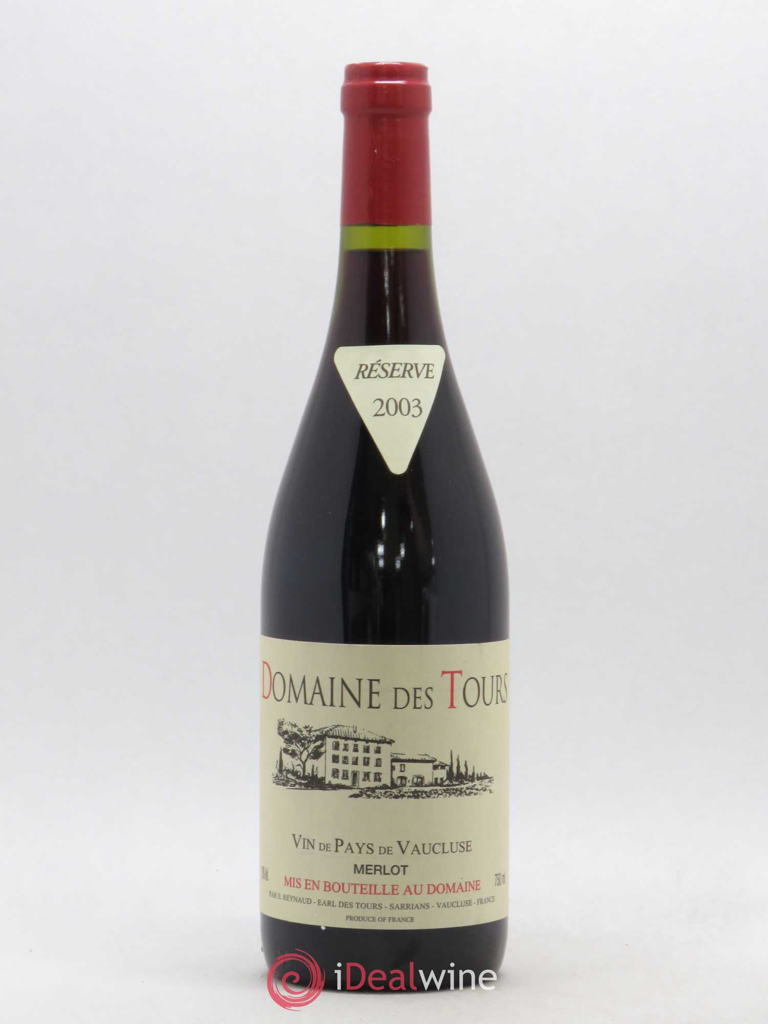 Vaucluse (Vin de Pays de Vaucluse) Domaine des Tours Emmanuel Reynaud Merlot 2003 - Lot de 1 bouteille - 0