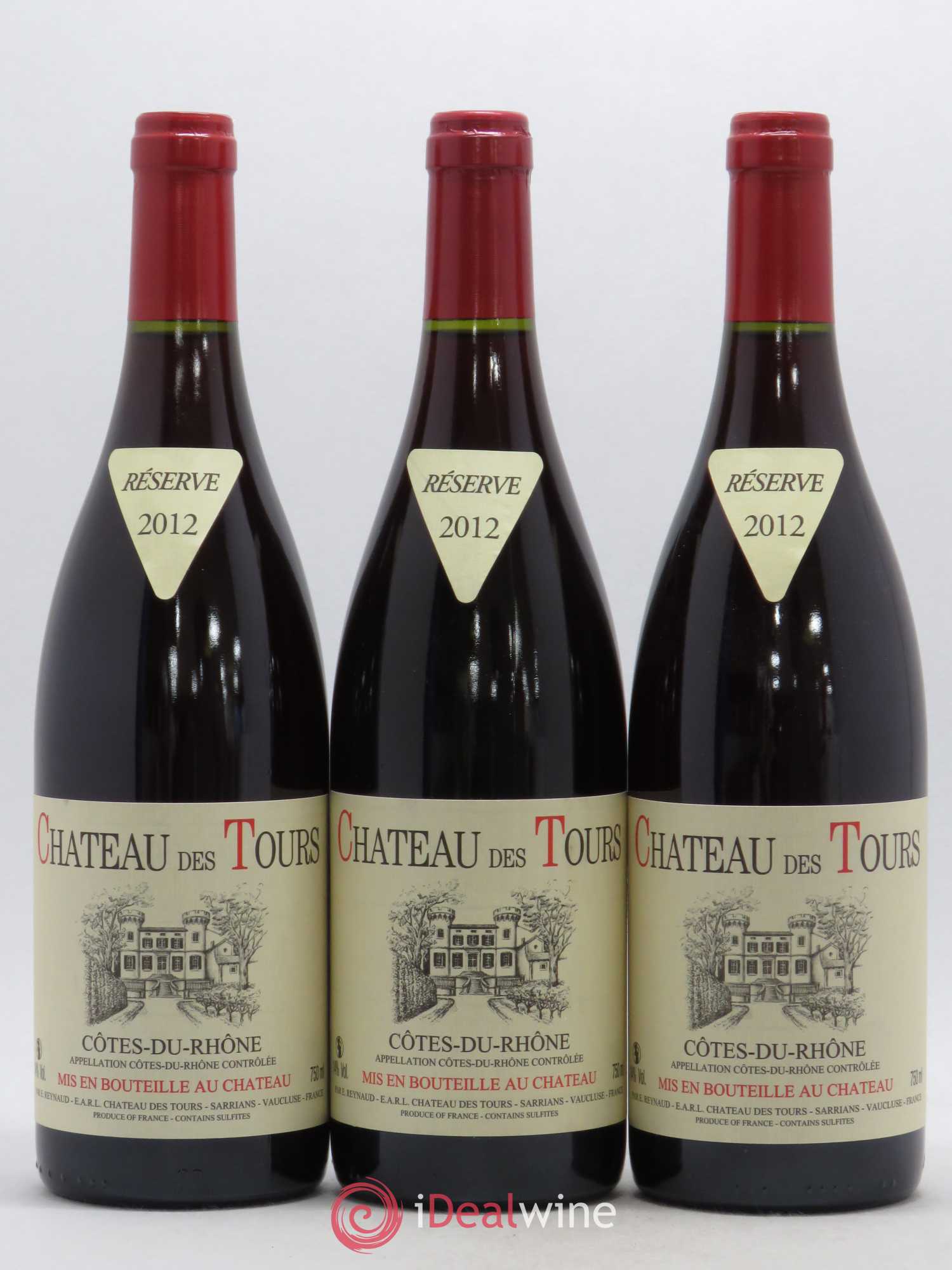 Côtes-du-Rhône Château des Tours Emmanuel Reynaud 2012 - Lot de 3 bouteilles - 0
