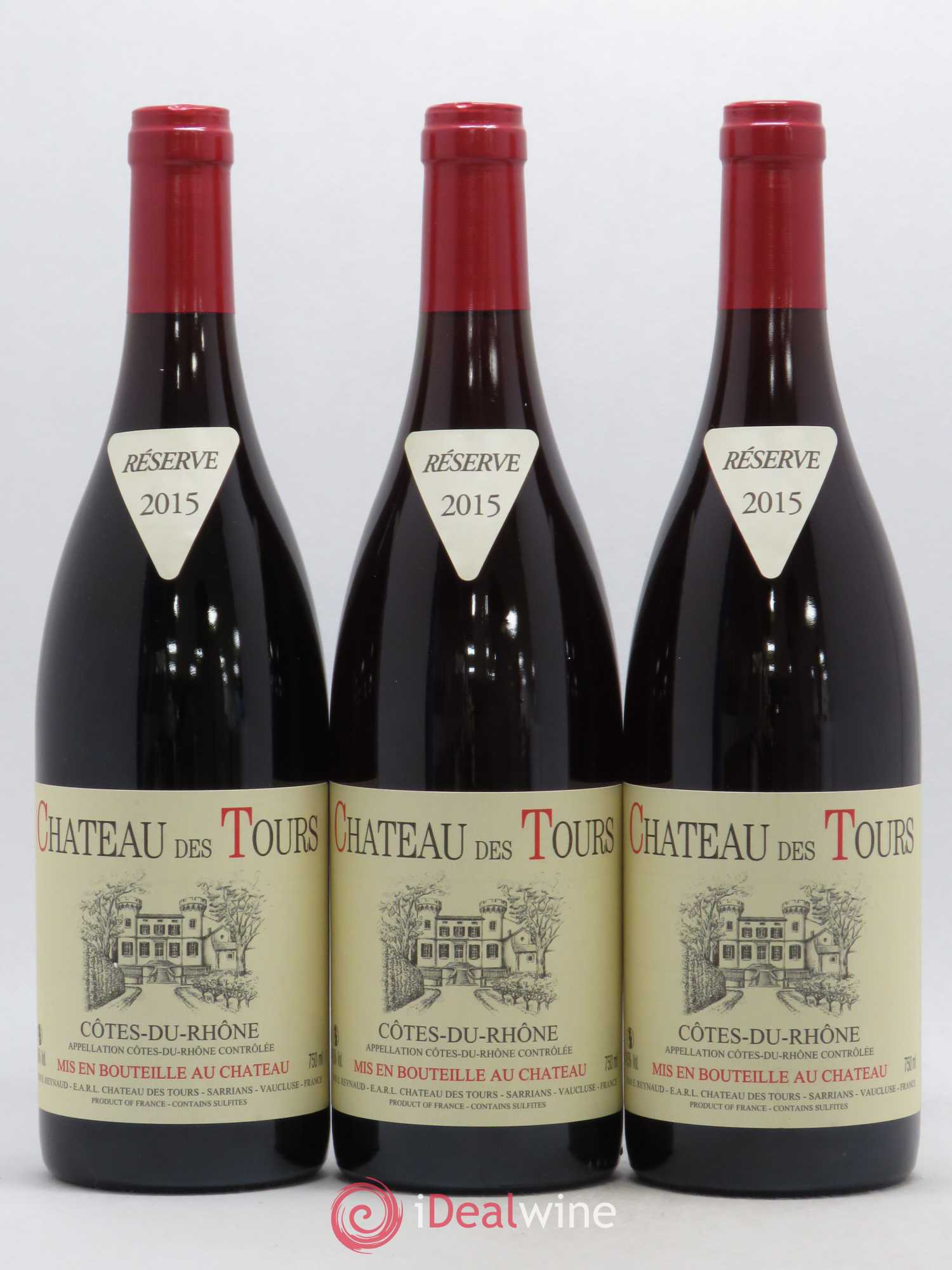 Côtes-du-Rhône Château des Tours Emmanuel Reynaud 2015 - Lot de 3 bouteilles - 0