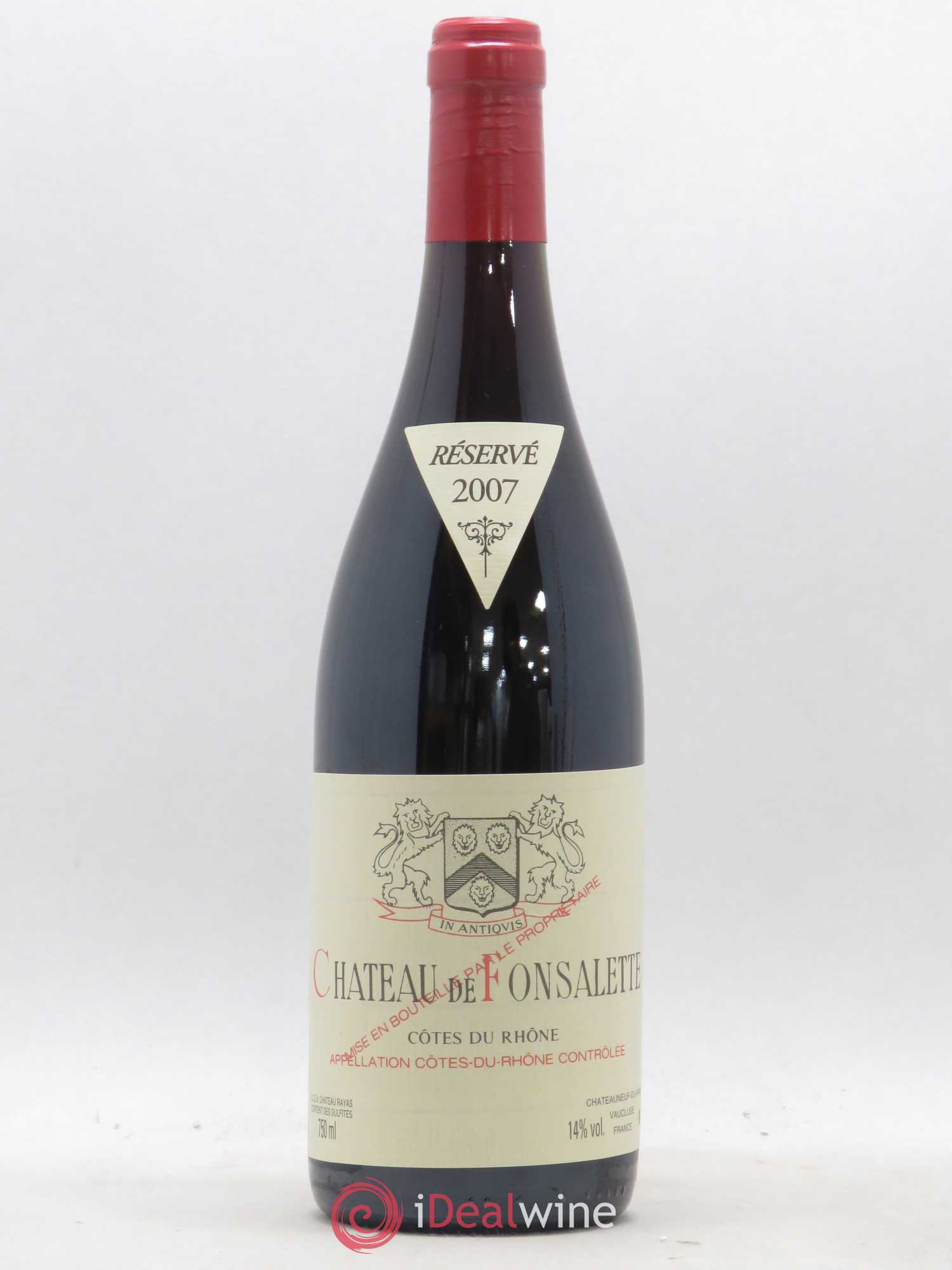 Côtes-du-Rhône Château de Fonsalette Emmanuel Reynaud 2007 - Lot de 1 bouteille - 0