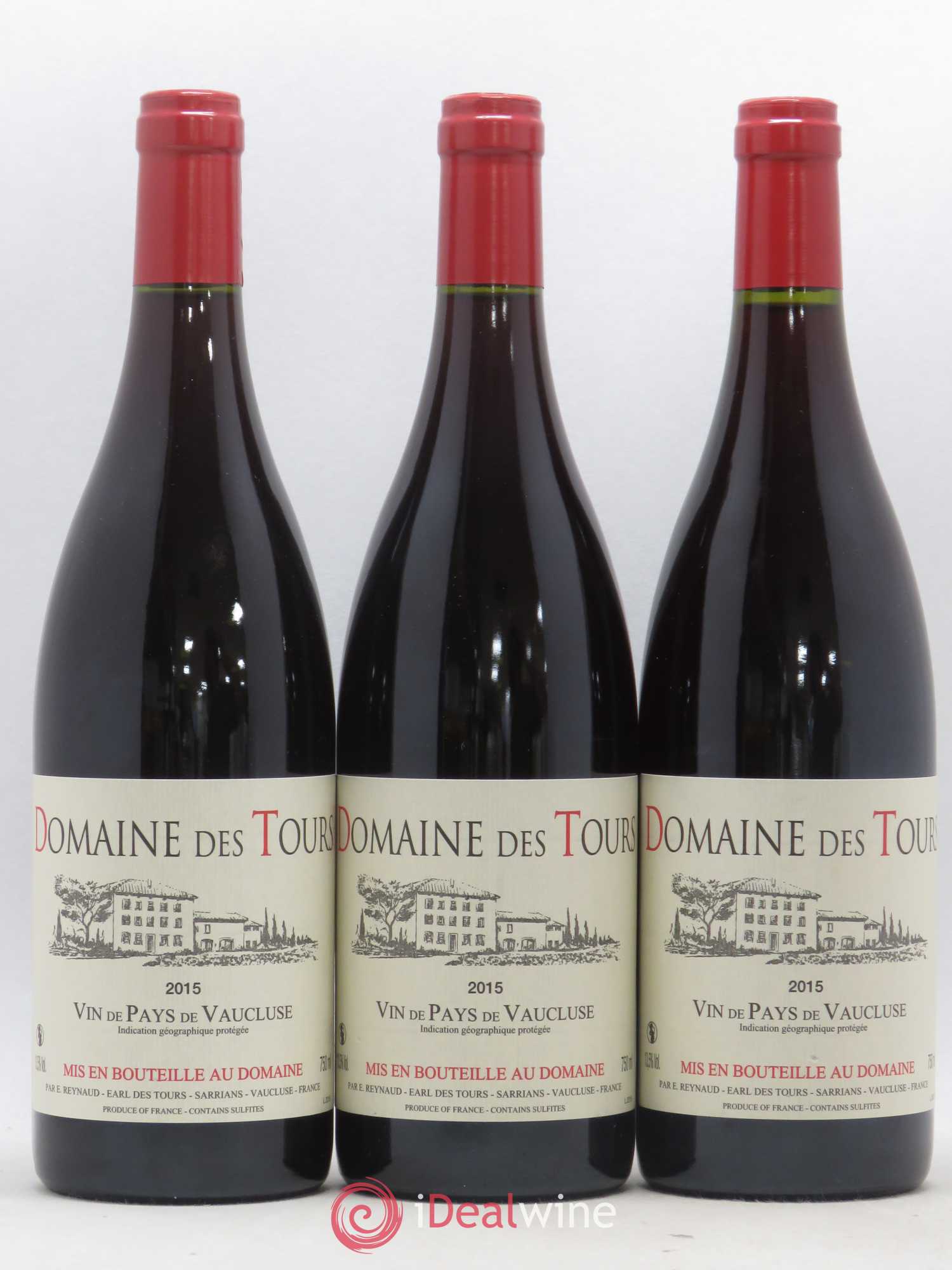 Vaucluse (Vin de Pays de Vaucluse) Domaine des Tours Emmanuel Reynaud 2015 - Lot de 3 bouteilles - 0
