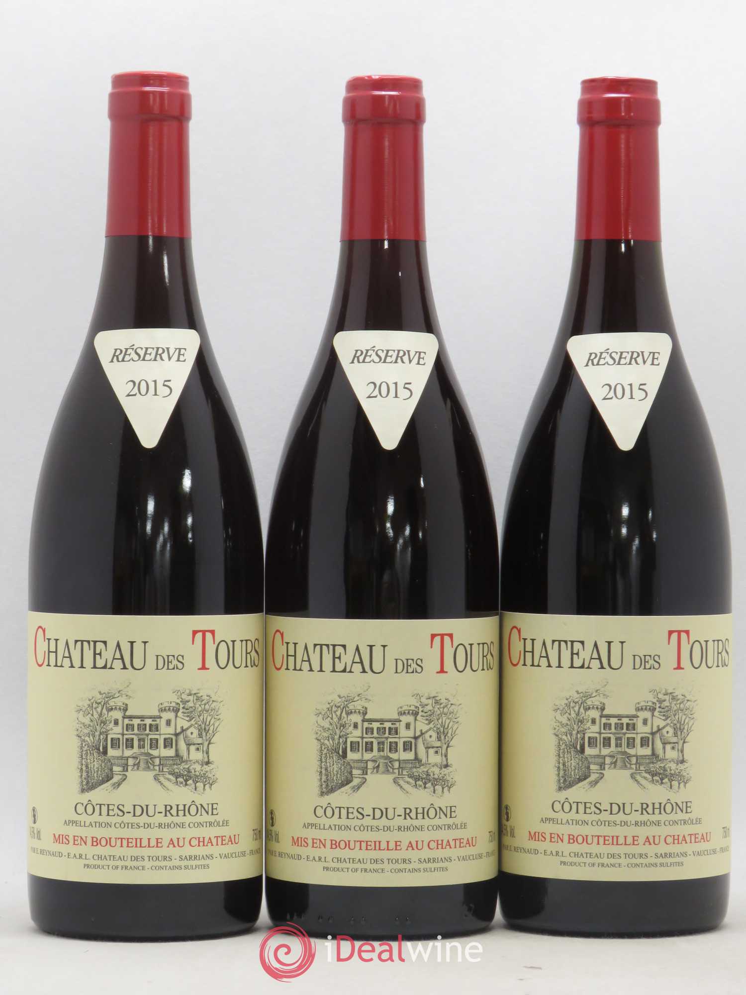 Côtes-du-Rhône Château des Tours Emmanuel Reynaud 2015 - Lot de 3 bouteilles - 0