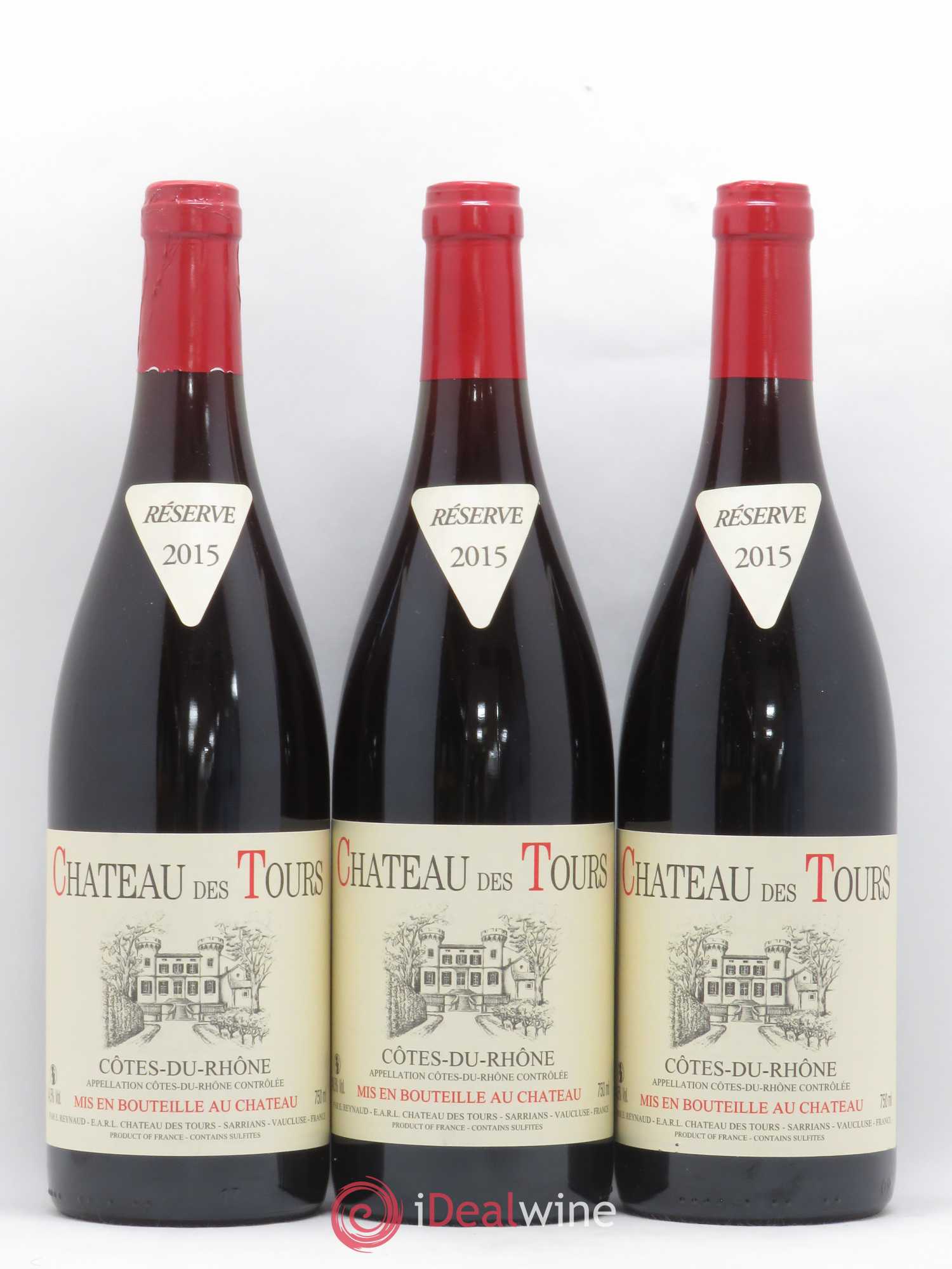 Côtes-du-Rhône Château des Tours Emmanuel Reynaud 2015 - Lot de 3 bouteilles - 0