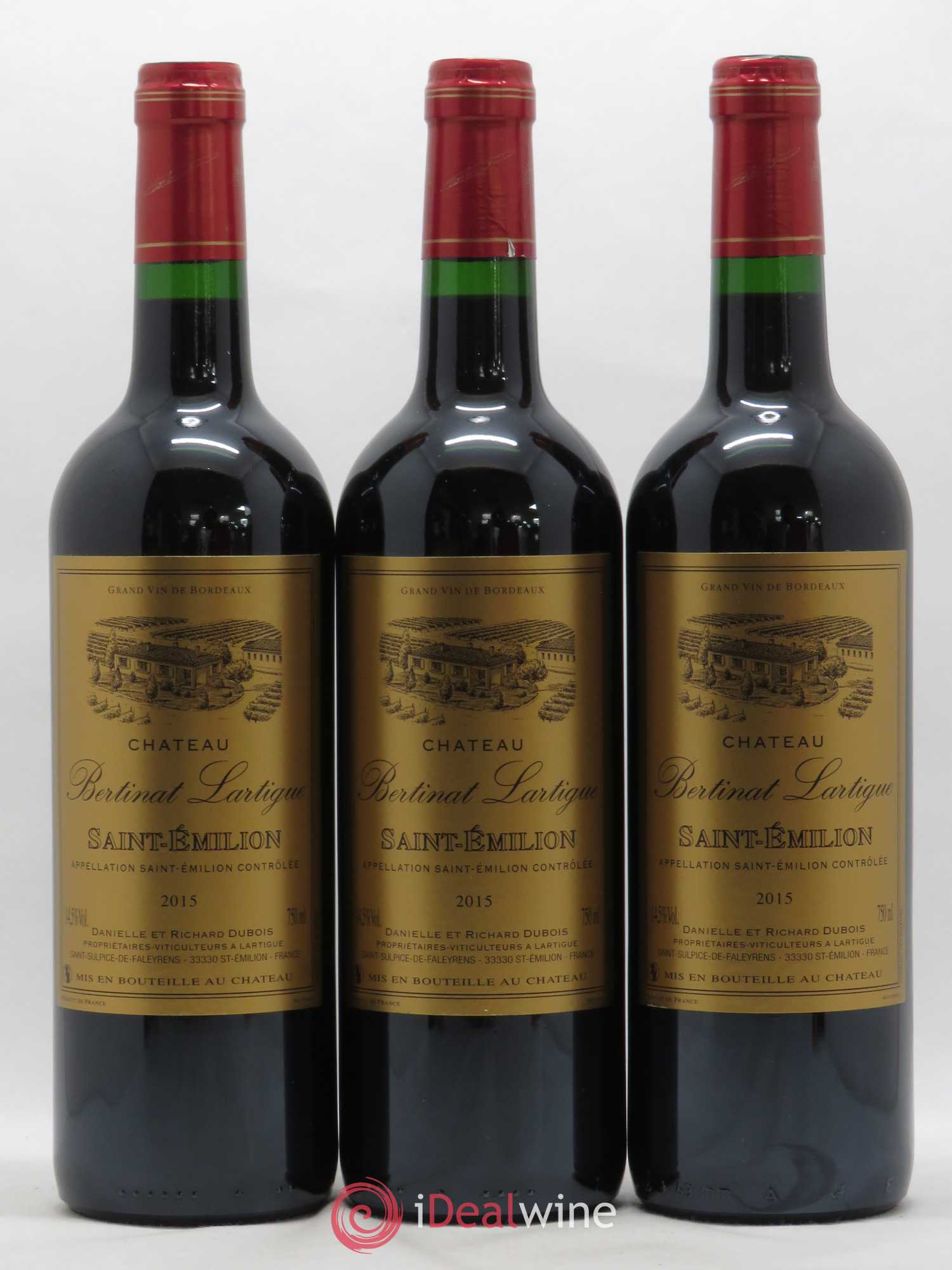 Saint-Émilion Bertinat-Lartigue 2015 - Posten von 6 Flaschen - 1