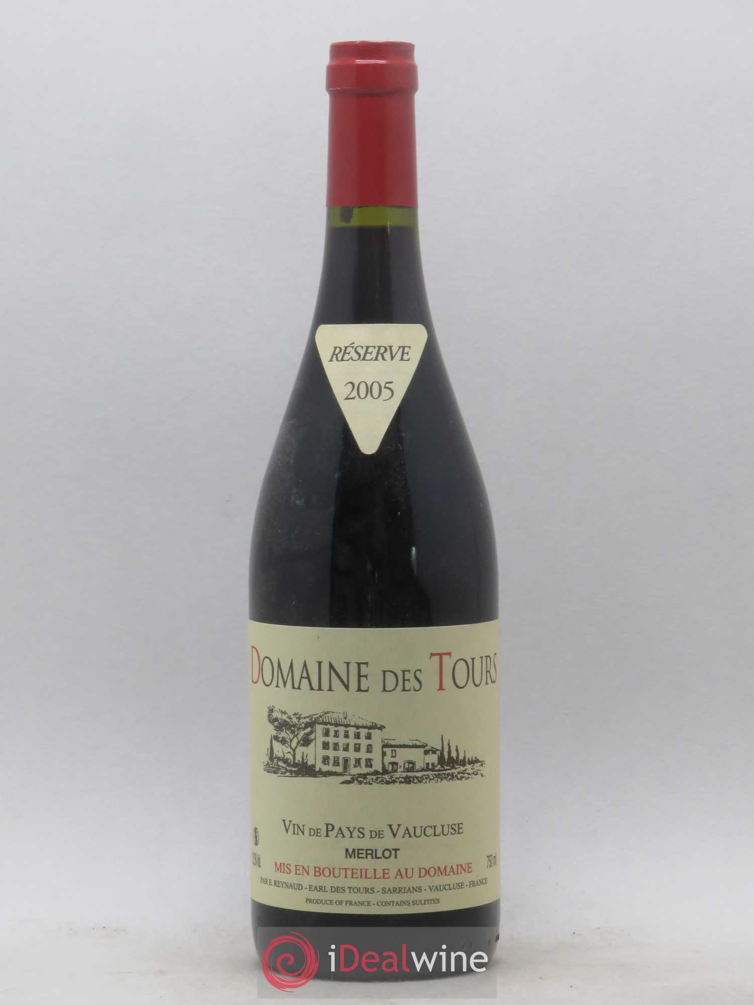 Vaucluse Domaine des Tours Merlot Emmanuel Reynaud 2005 - Lot de 1 bouteille - 0