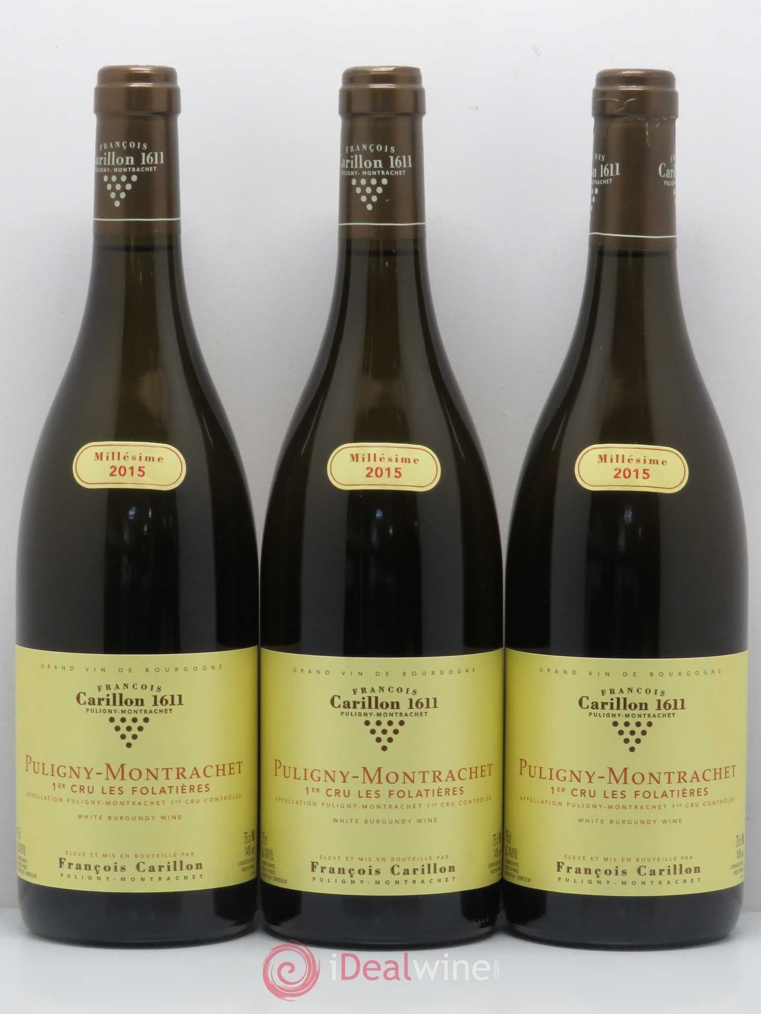 Puligny-Montrachet 1er Cru Les Folatieres François Carillon 2015 - Posten von 3 Flaschen - 0