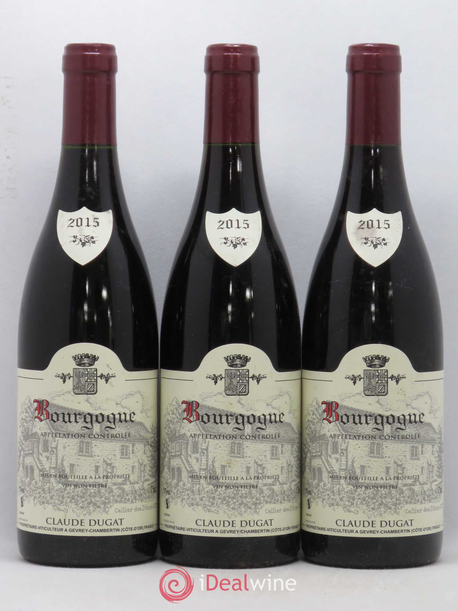 Bourgogne Claude Dugat 2015 - Lot de 3 bouteilles - 0