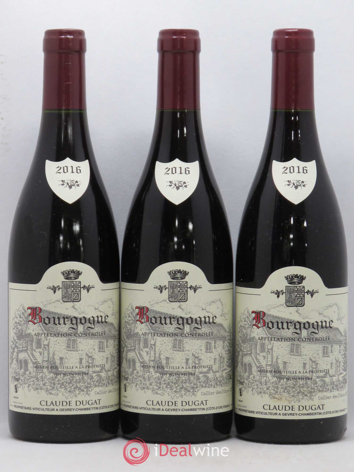 Bourgogne Claude Dugat 2016 - Lot de 3 bouteilles - 0