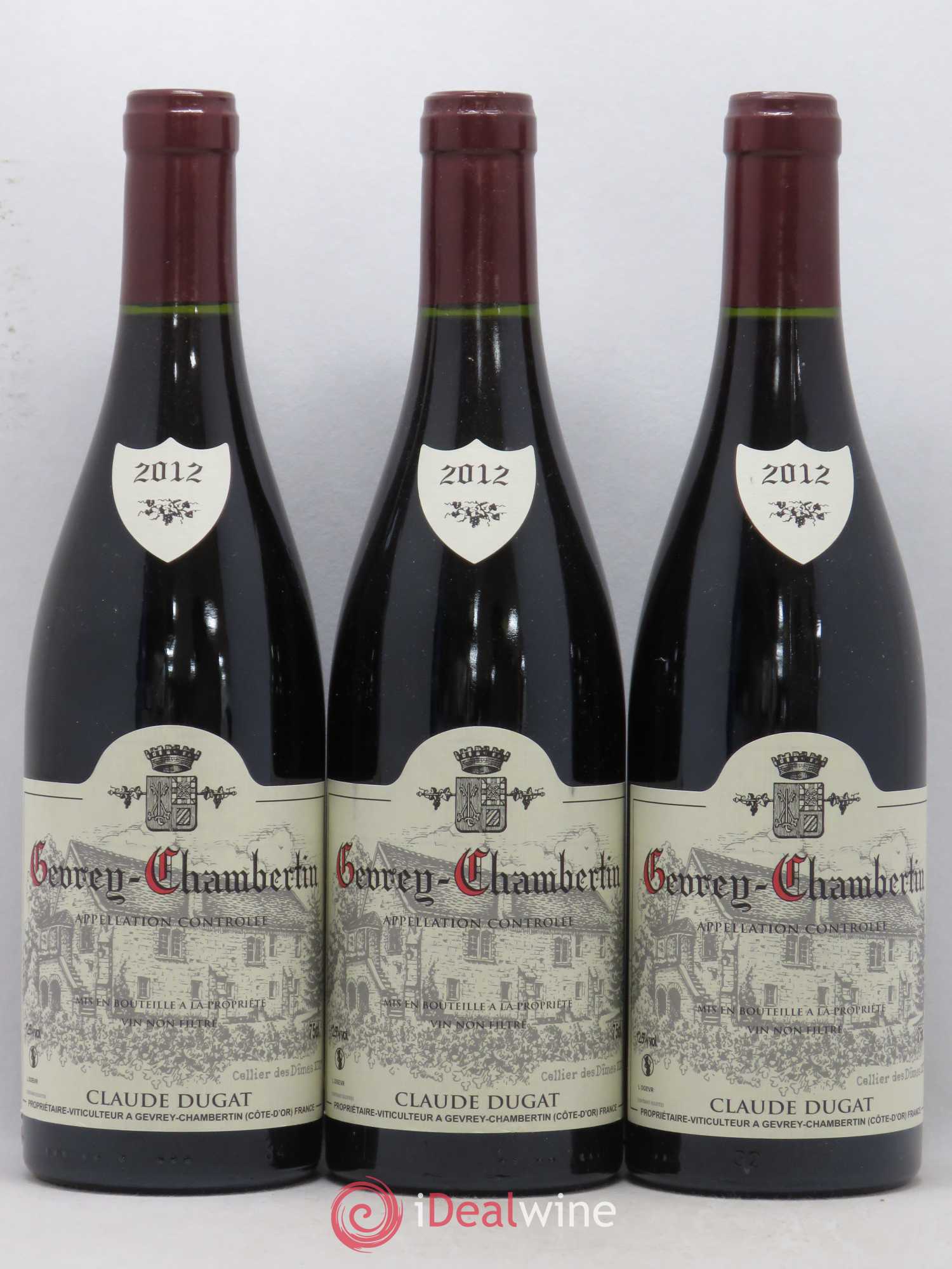 Gevrey-Chambertin Claude Dugat 2012 - Lot de 3 bouteilles - 0
