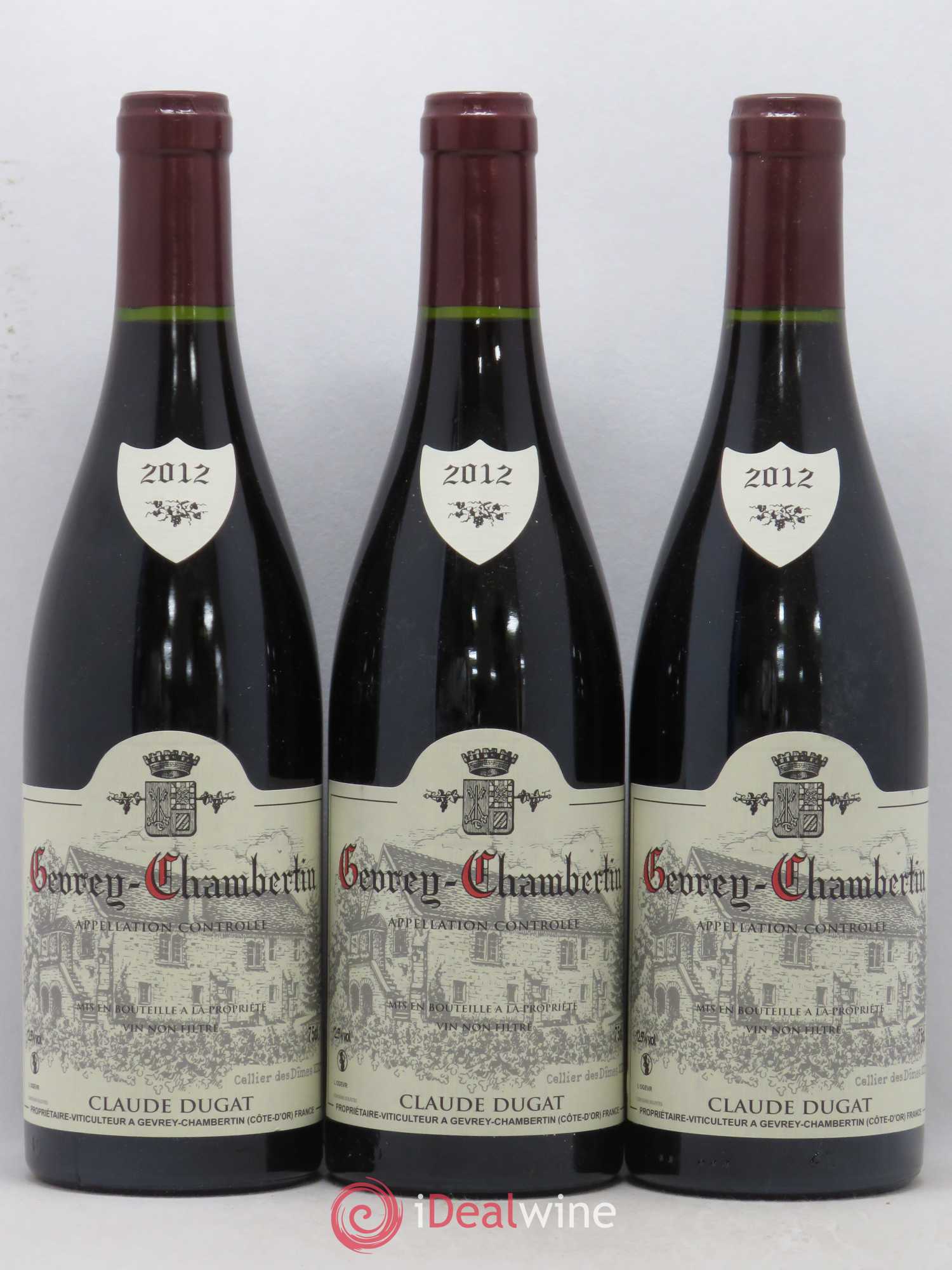 Gevrey-Chambertin Claude Dugat 2012 - Lot de 3 bouteilles - 0