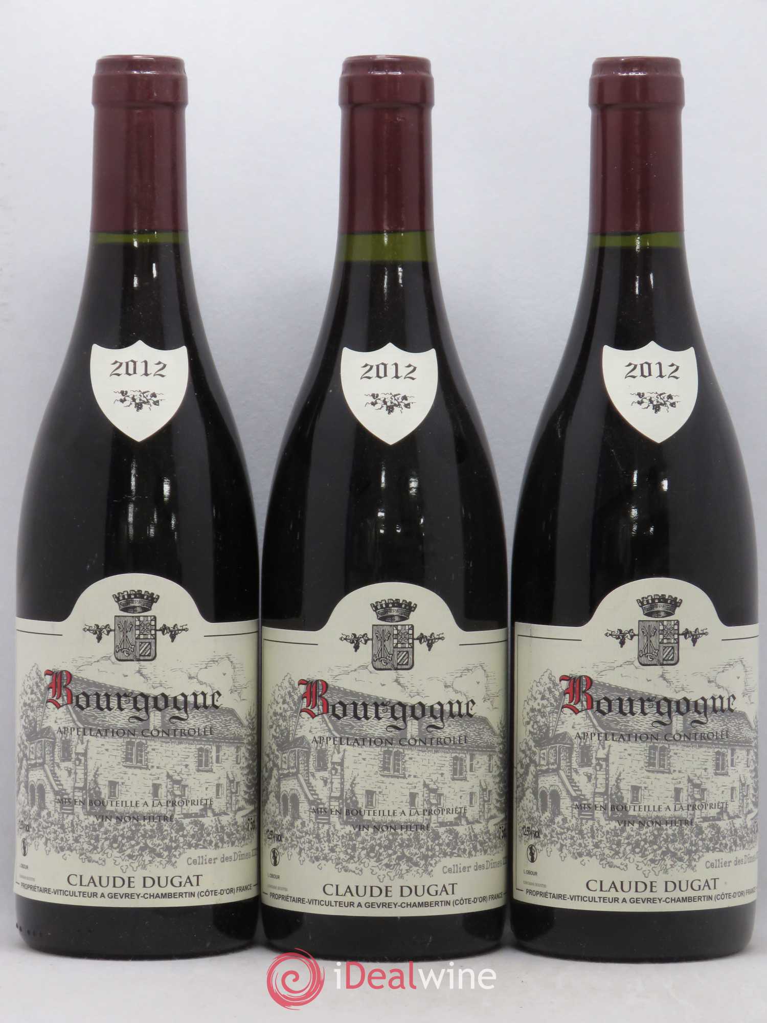 Bourgogne Claude Dugat 2012 - Lot de 3 bouteilles - 0