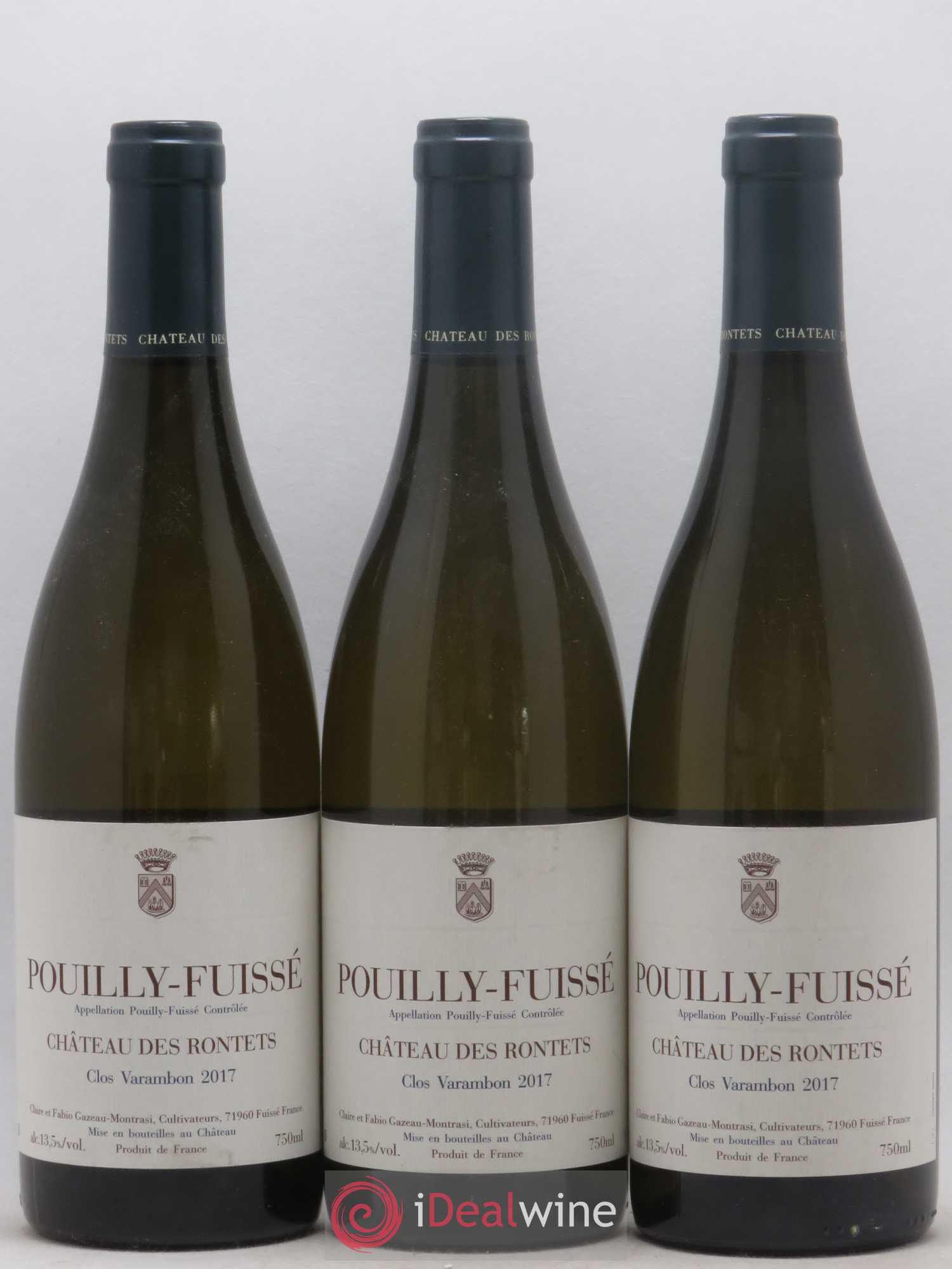 Pouilly-Fuissé Clos Varambon Château des Rontets 2017 - Lot de 3 bouteilles - 0
