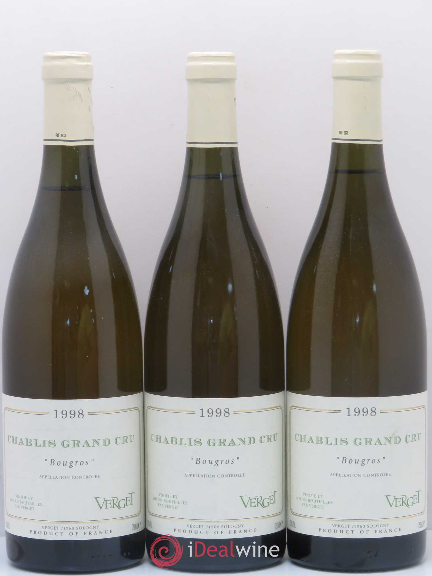 Chablis Grand Cru Bougros Domaine Verget 1998 - Posten von 3 Flaschen - 0