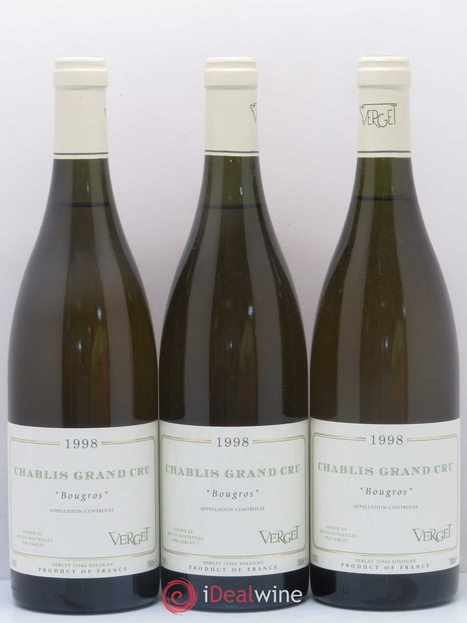 Chablis Grand Cru Bougros Domaine Verget 1998 - Posten von 3 Flaschen - 0