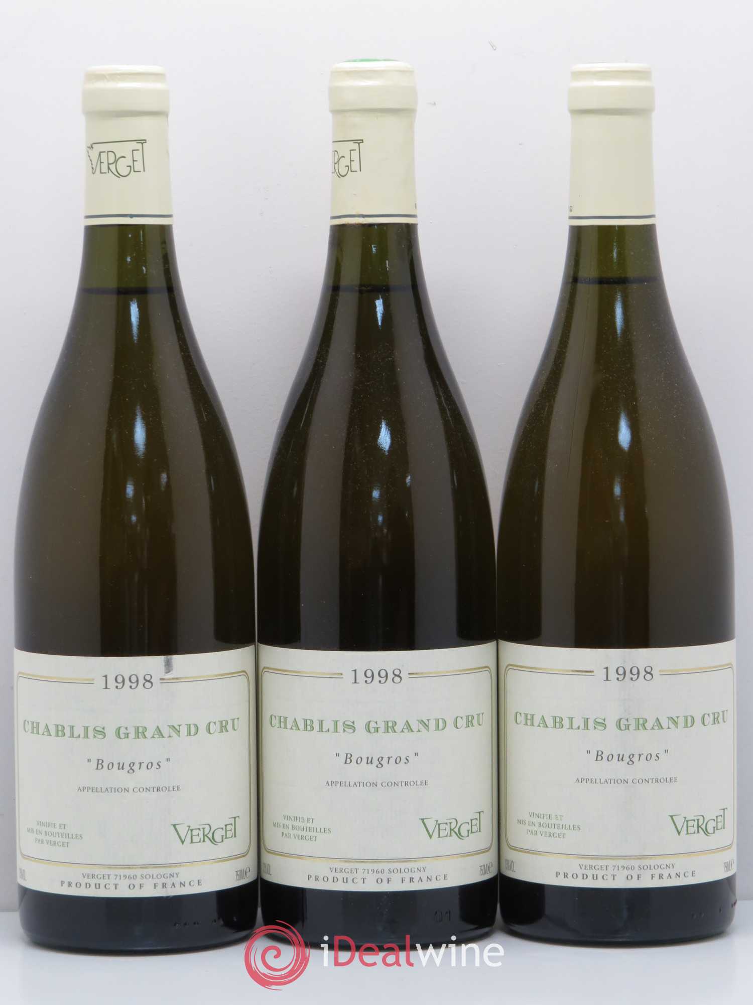 Chablis Grand Cru Bougros Verget 1998 - Posten von 6 Flaschen - 2