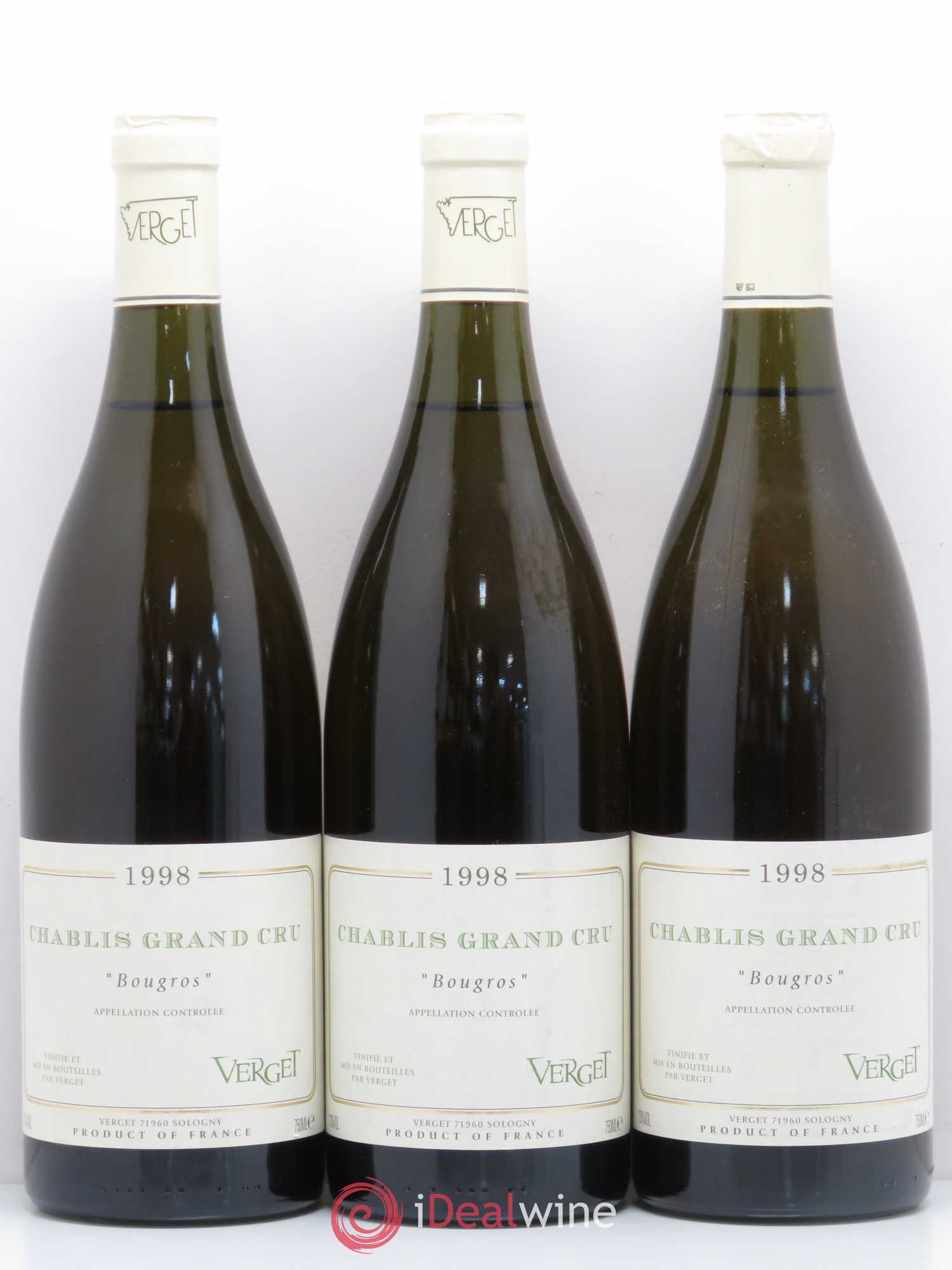 Chablis Grand Cru Bougros Verget 1998 - Posten von 3 Flaschen - 0