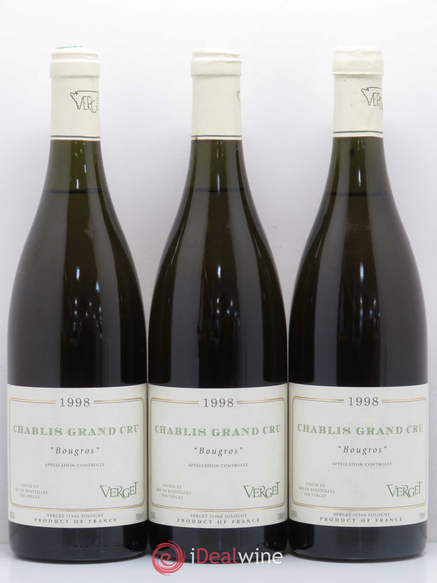 Chablis Grand Cru Bougros Verget 1998 - Posten von 3 Flaschen - 0