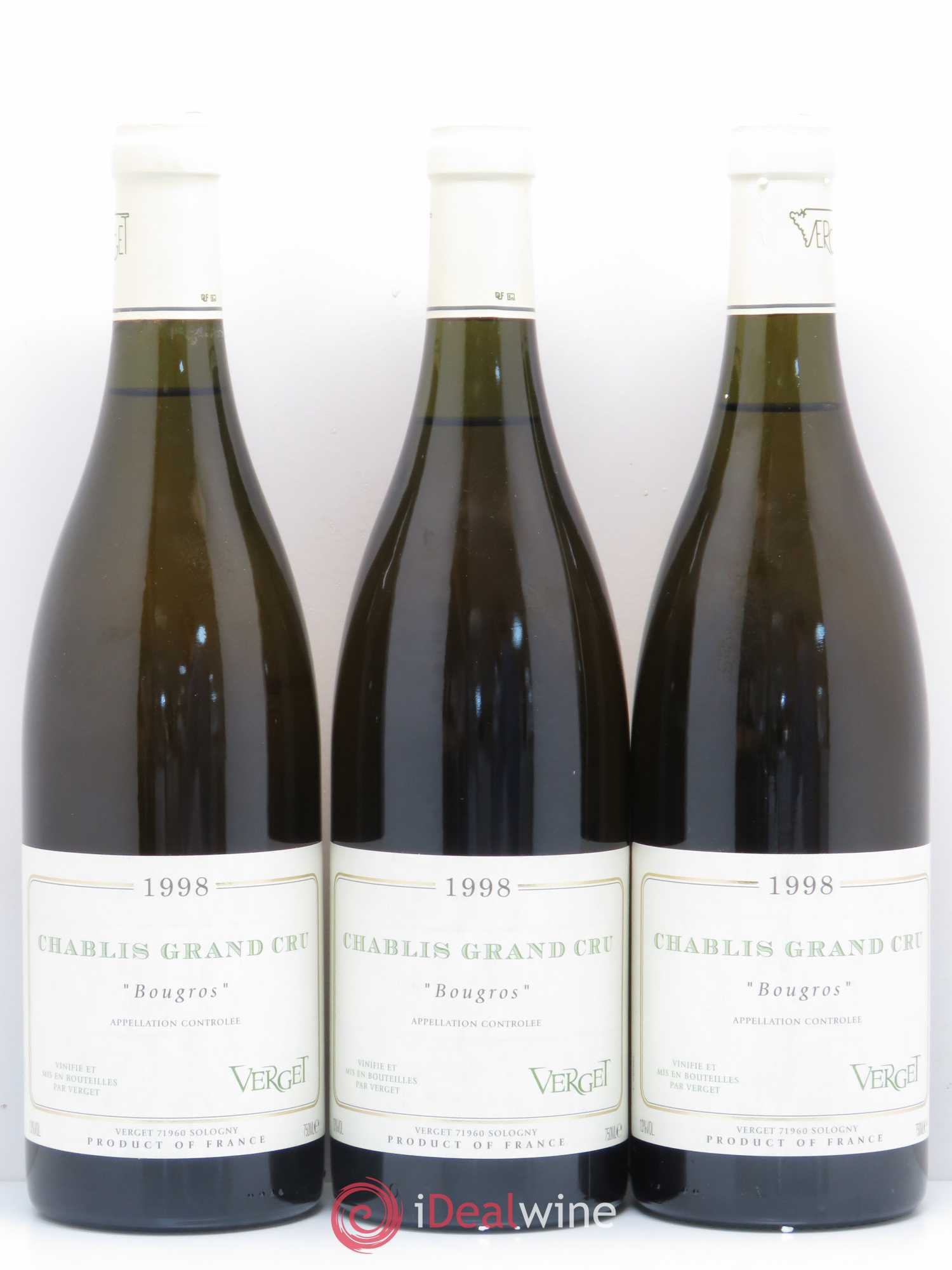 Chablis Grand Cru Bougros Verget 1998 - Posten von 3 Flaschen - 0