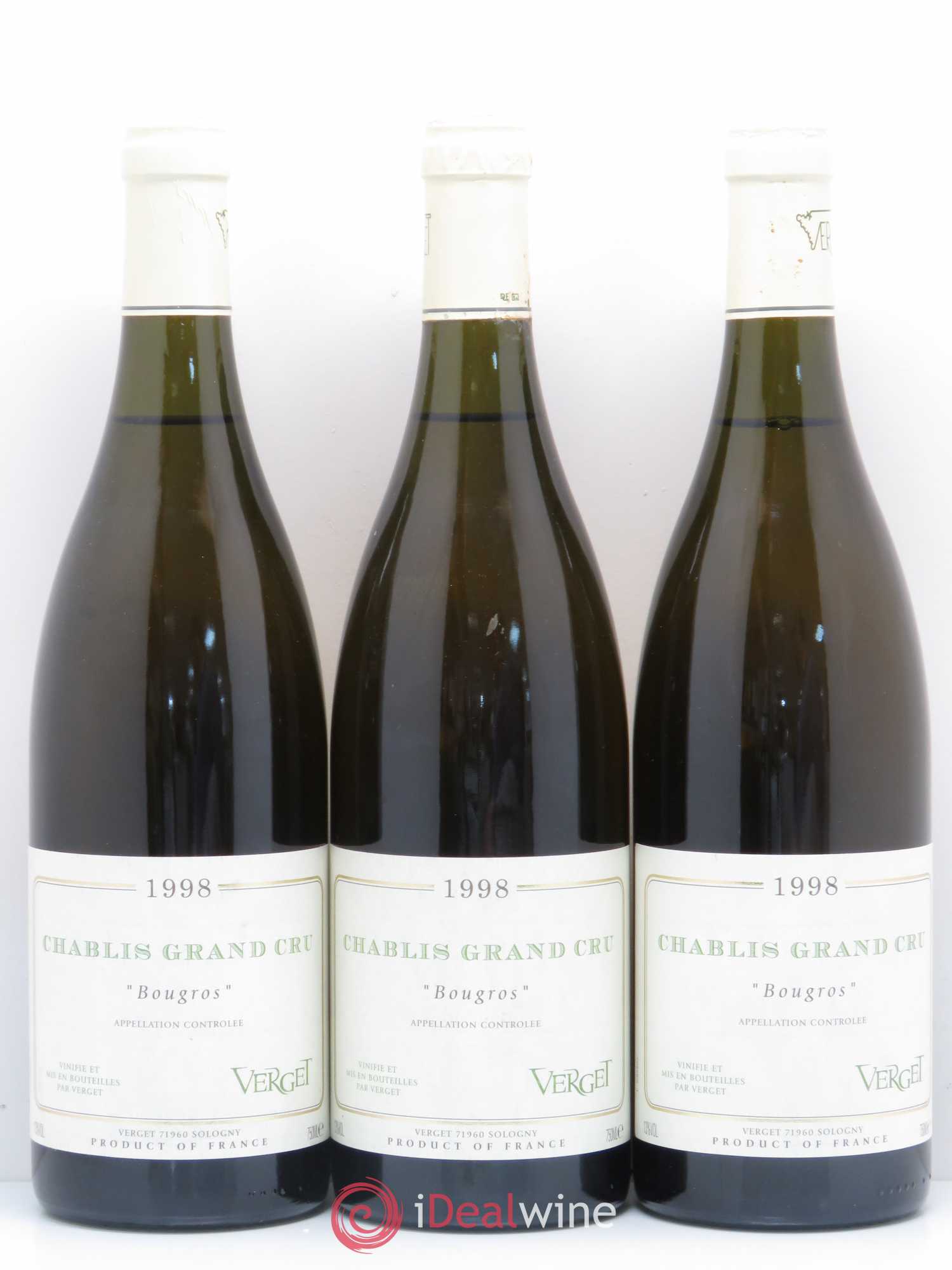 Chablis Grand Cru Bougros Verget 1998 - Posten von 3 Flaschen - 0