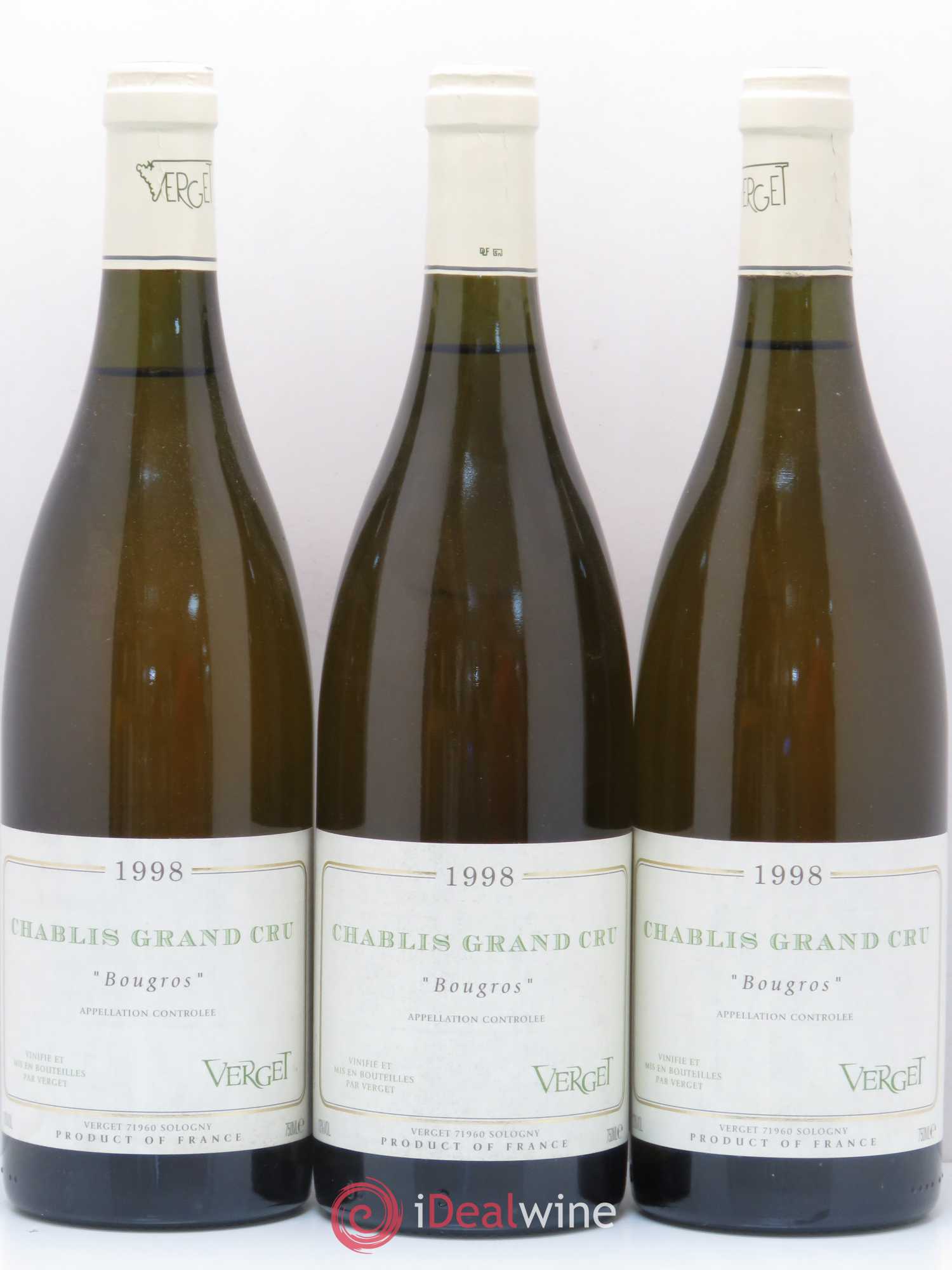 Chablis Grand Cru Bougros Verget 1998 - Posten von 3 Flaschen - 0