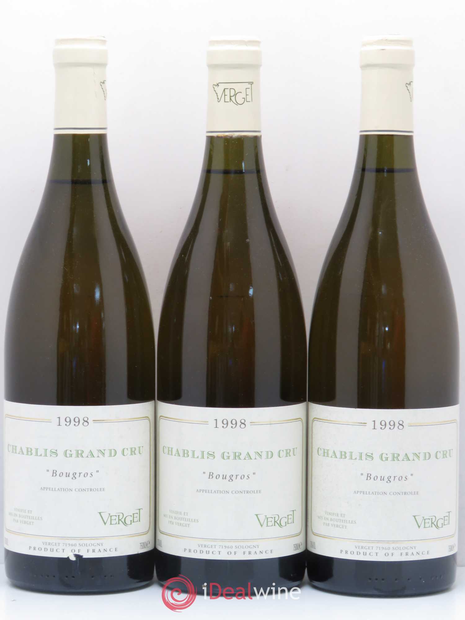 Chablis Grand Cru Bougros Verget 1998 - Posten von 3 Flaschen - 0