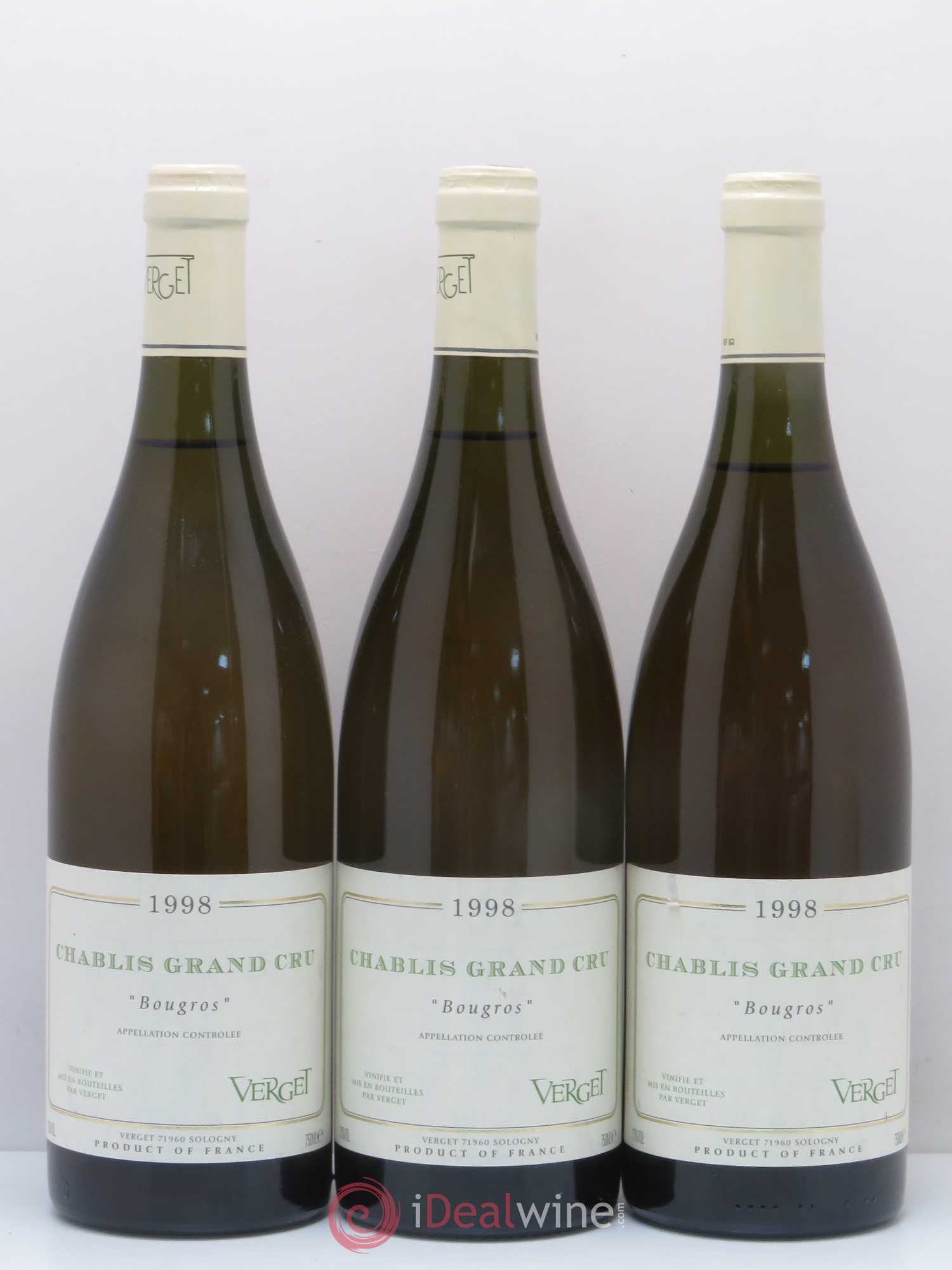 Chablis Grand Cru Bougros Domaine Verget 1998 - Posten von 3 Flaschen - 0